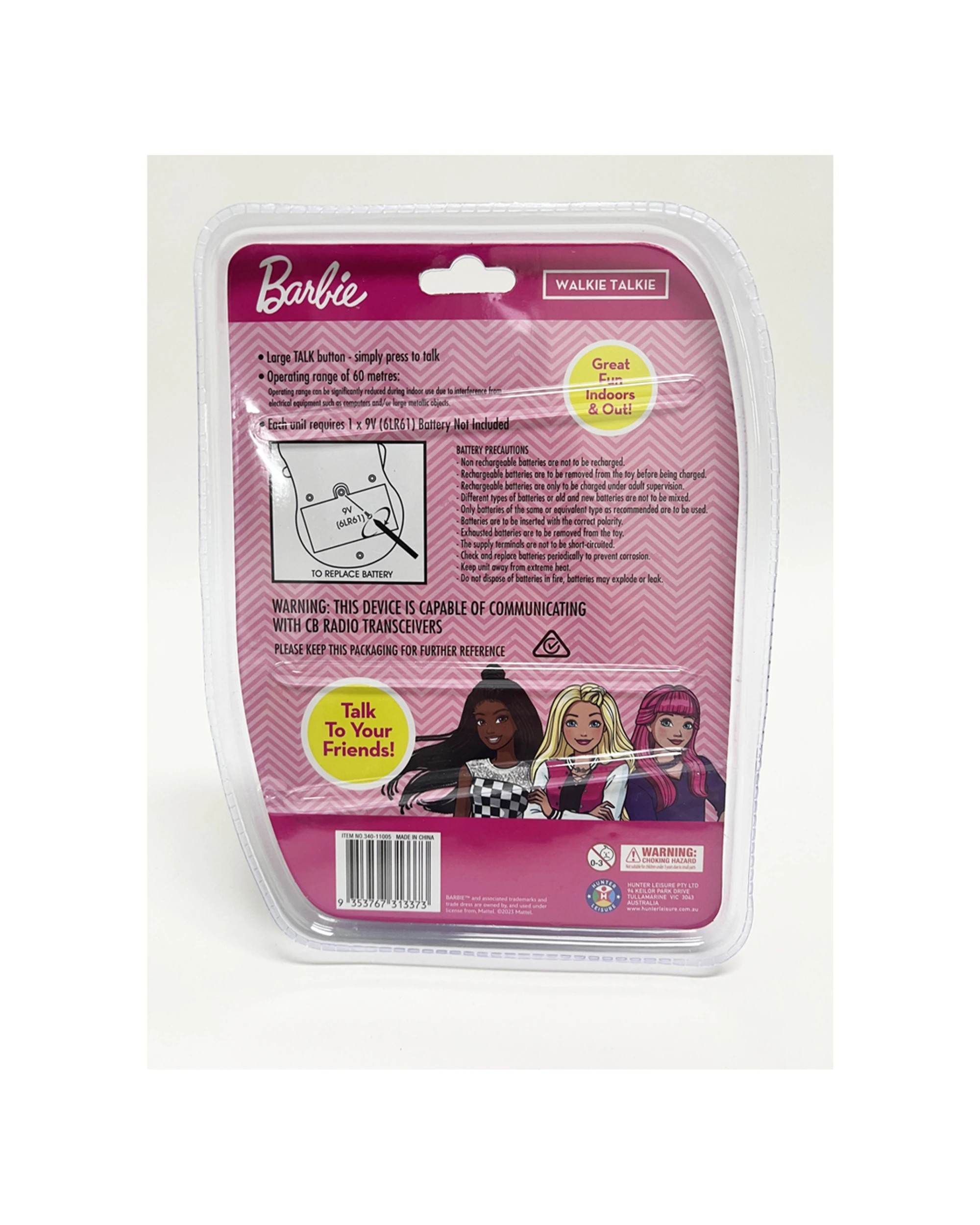 1 Barbie 2pc Walkie Talkie Kids Handheld Toy Indoor Outdoor Play Age 5 Plus - Pink, 1 of 2