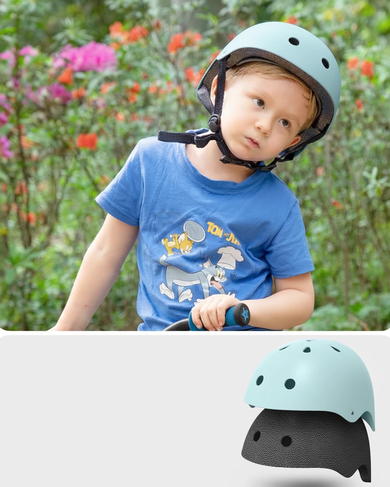 5 OutdoorMaster Kids Bike Helmet Adjustable Multi-Sport Skateboard Helmet with Removable Mint Green L - Green, 5 of 6