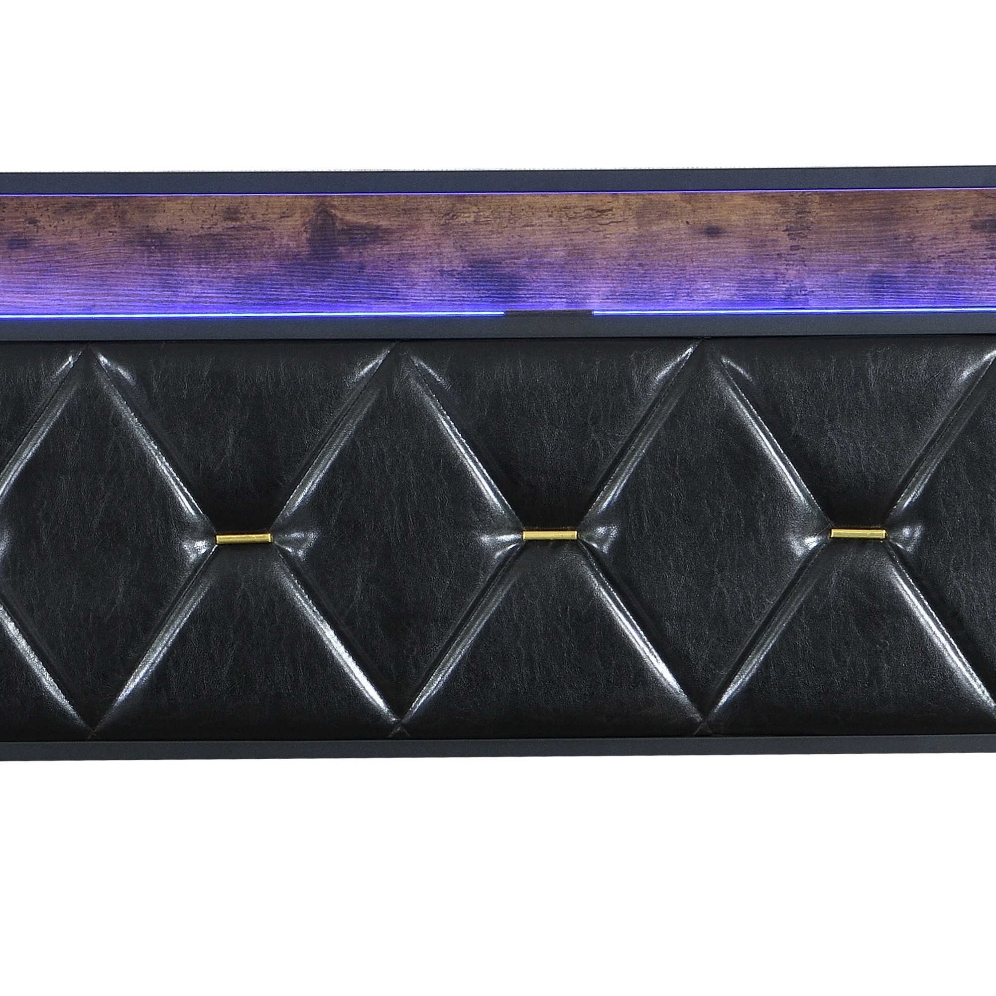 5 Levede King Bed Frame PU with LED and Charging Station - Black, 5 of 9