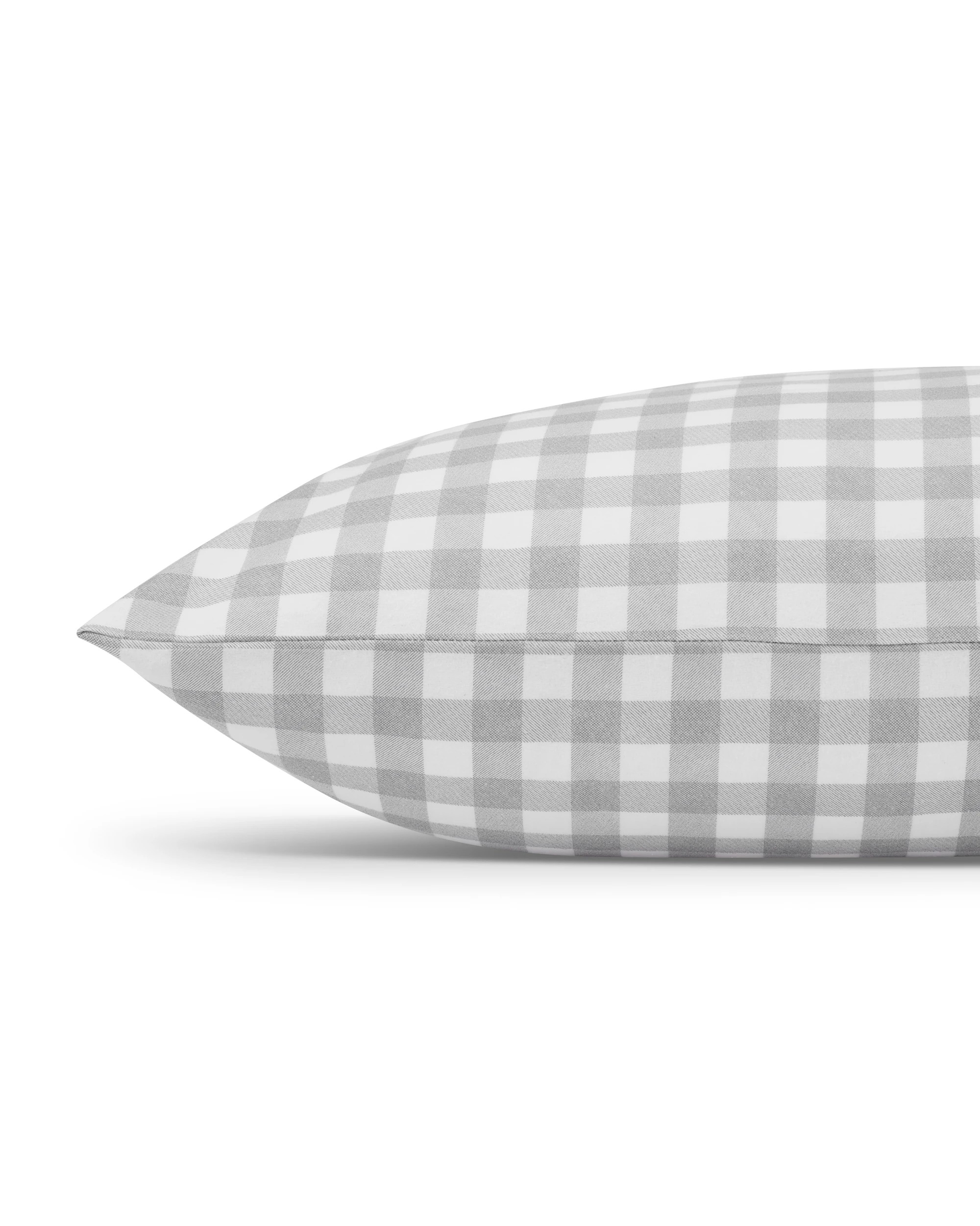 2 Gingham Cotton Flannelette Sheet Set - Single Bed, Grey, 2 of 7