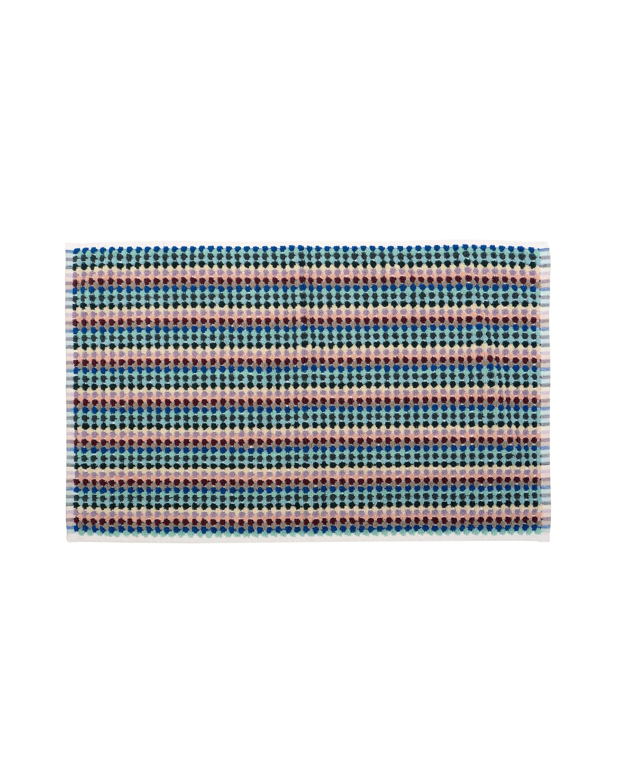 1 Bambury Pom Pom Bath Mat 800gsm Upcycled Cotton & Polyester blend Miami 80x50cm - Multi, 1 of 3