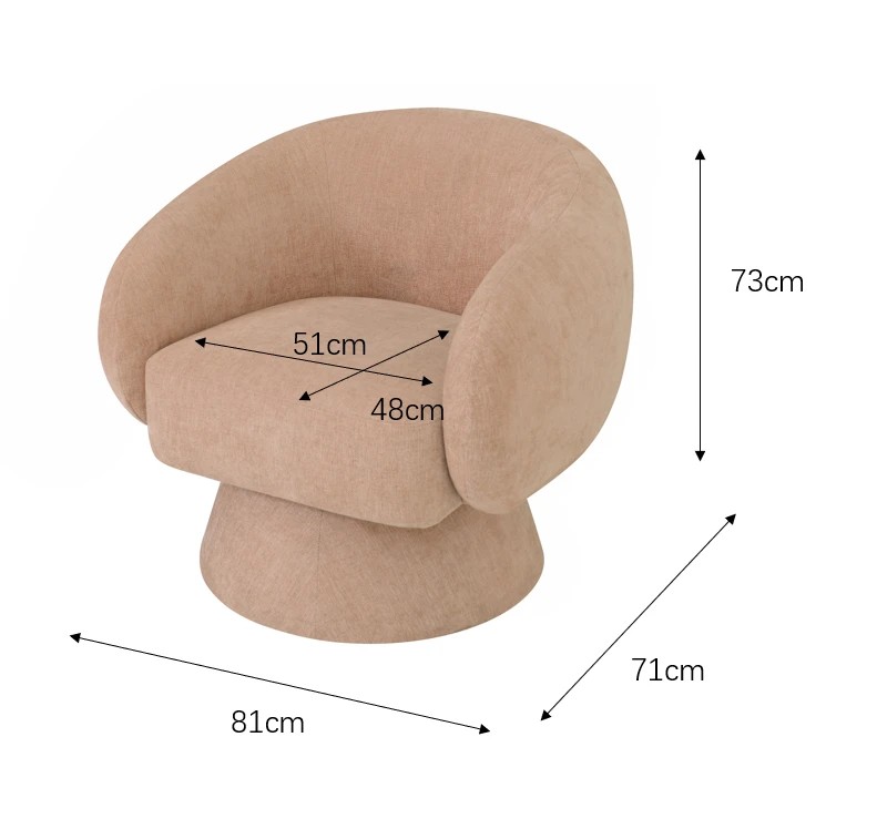 9 Sol Swivel Lounge Chair - Pink, 9 of 9
