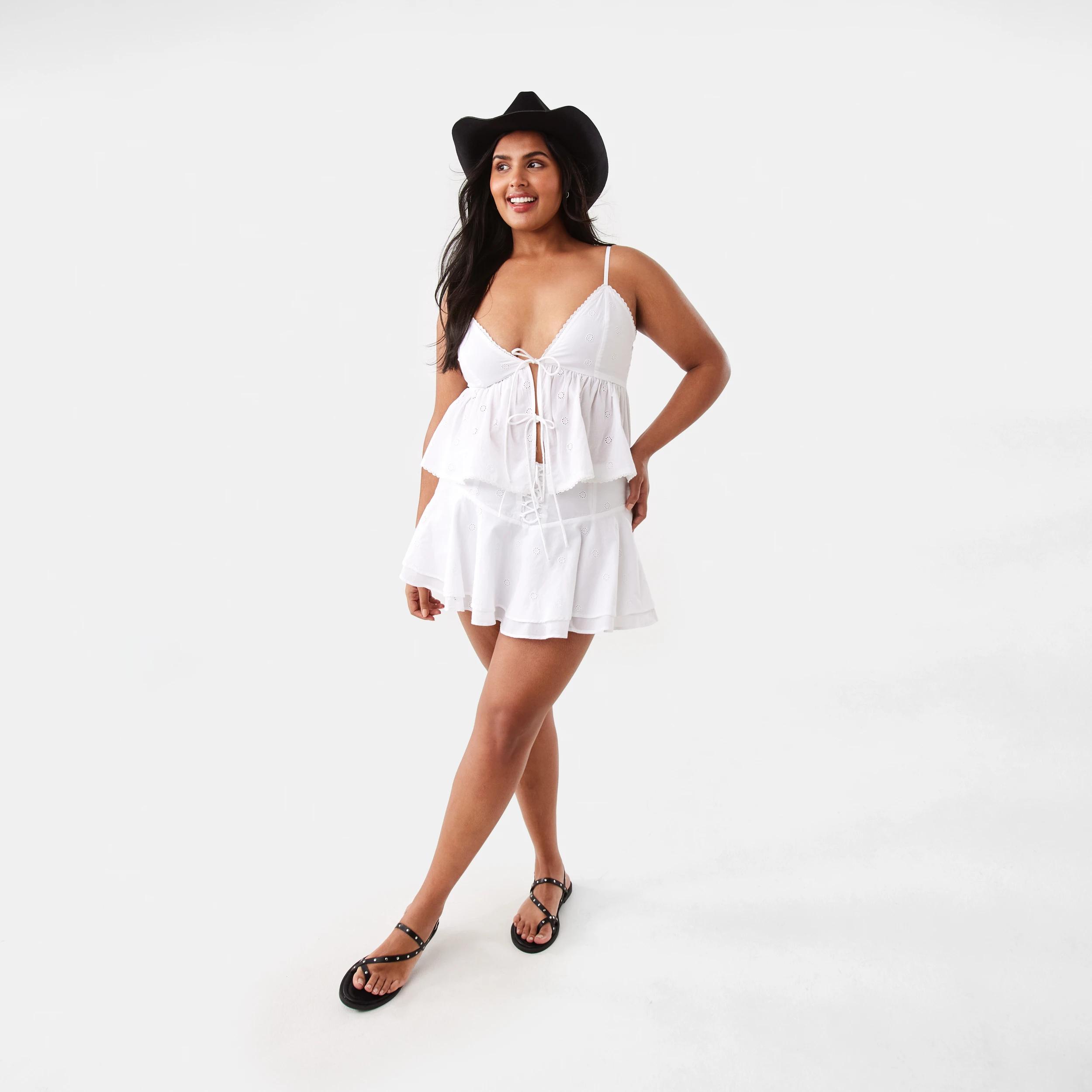 4 Sleeveless Boho Ruffle Top White, 4 of 10