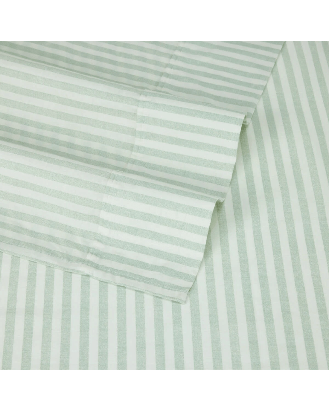 4 250 Thread Count Stripe Cotton Sheet Set - King Bed, Sage, 4 of 7