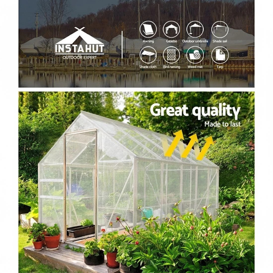 4 Instahut Tarp Tarpaulin 4x7m Canvas Heavy Duty Camping Cover Clear - Clear, 4 of 7