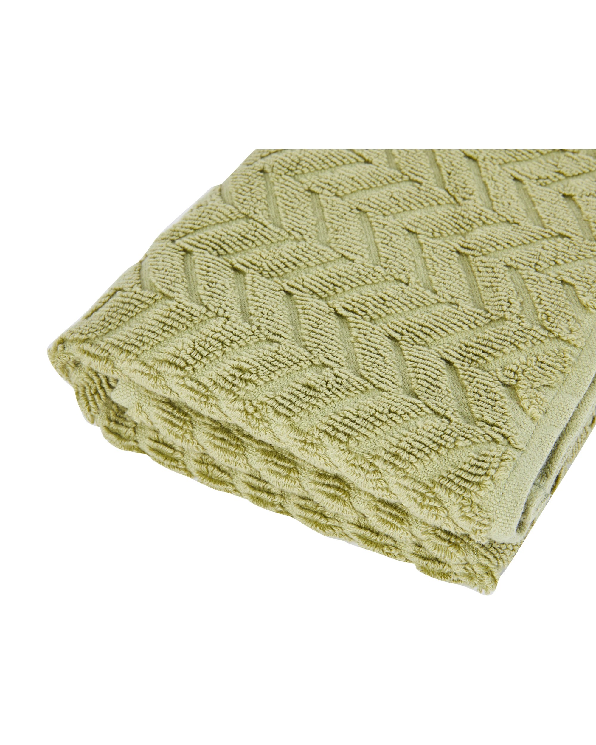 4 Chevron Cotton Hand Towel - Pistachio, 4 of 5