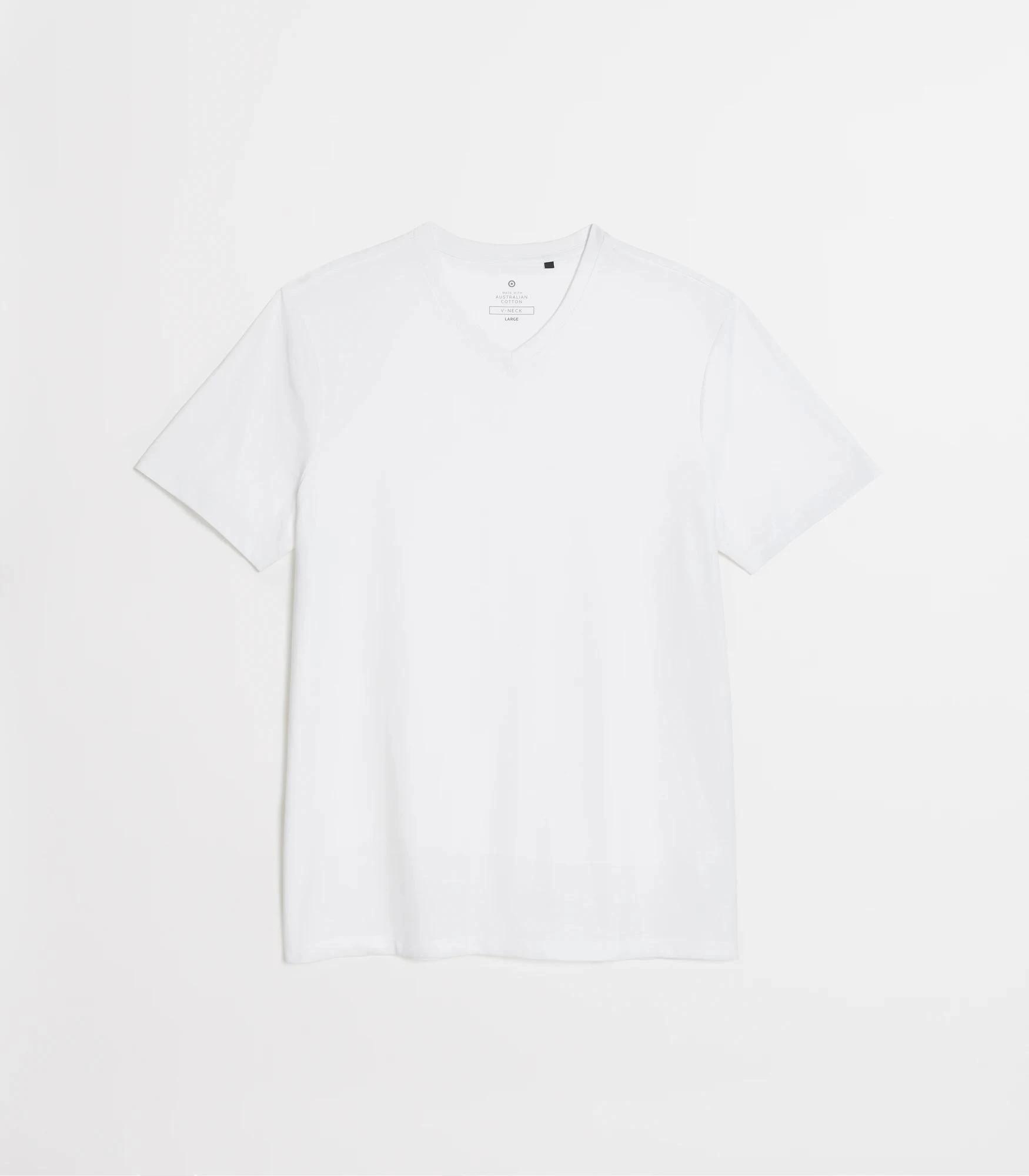 5 Target Australian Cotton V-Neck T-Shirt WHITE, 5 of 7