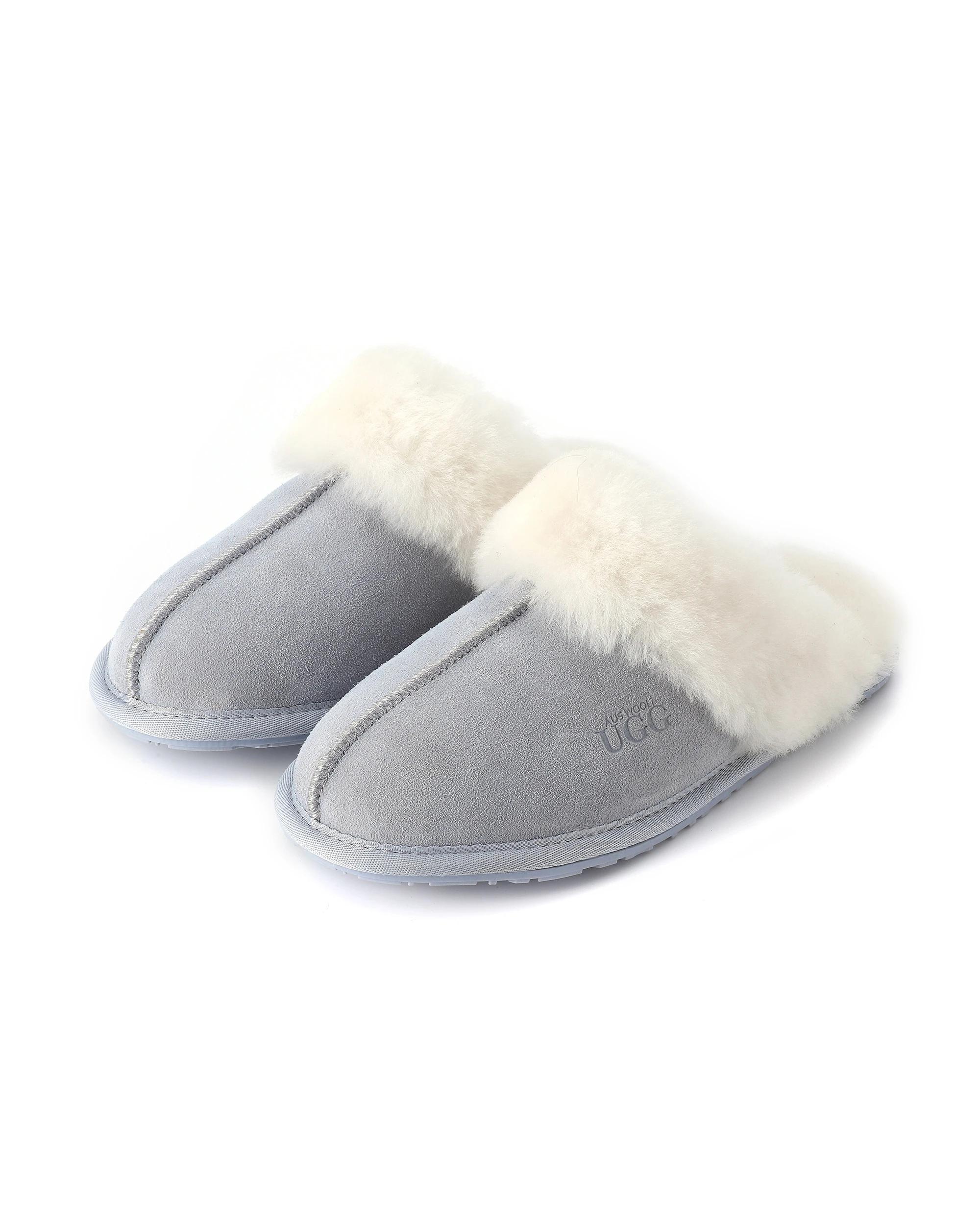 3 AUS WOOLI UGG Sheepskin Wool Shelley UGG Slippers BLUE, 3 of 5