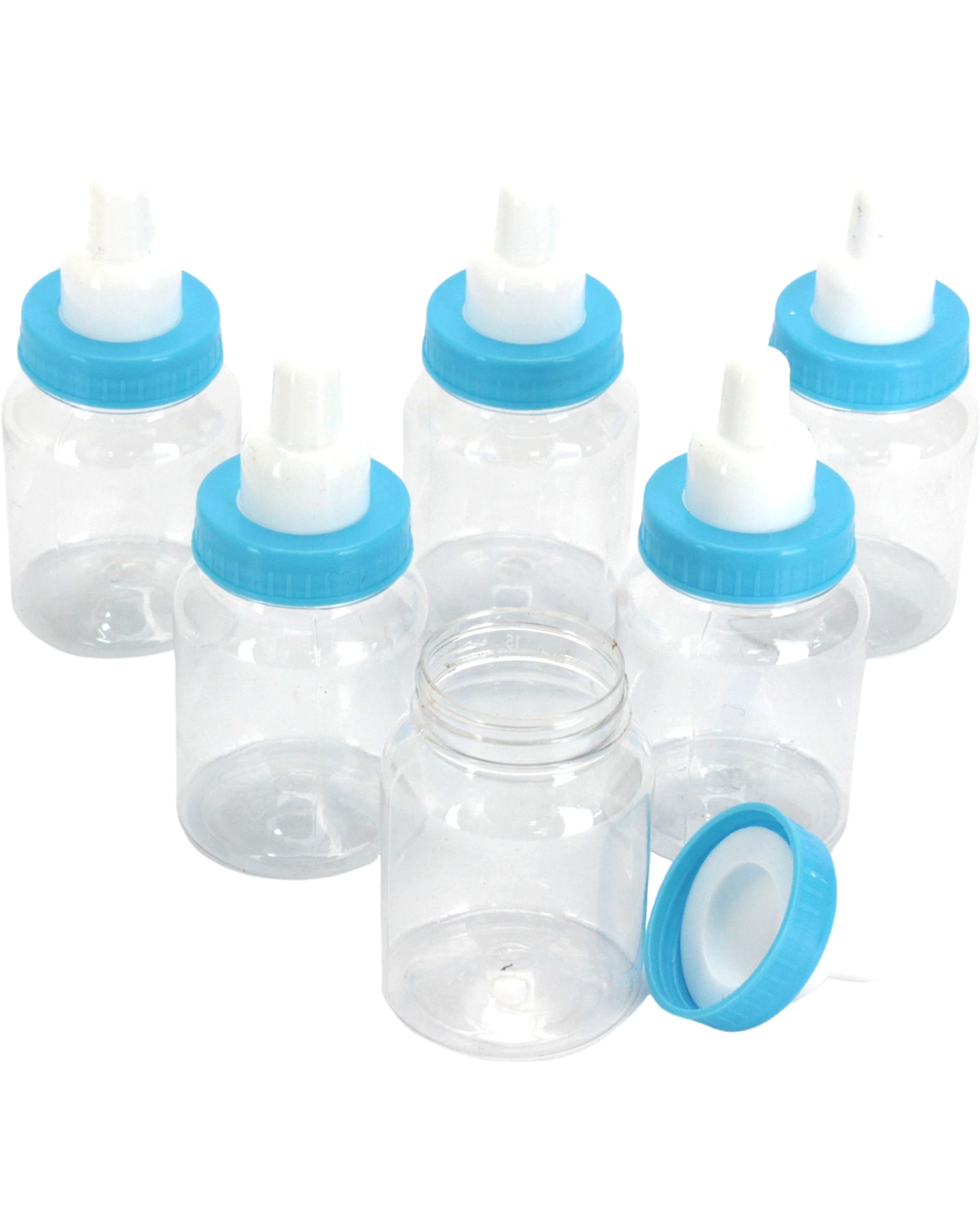 1 Amscan Fillable Baby Bottles Pack of 6 - Blue - Blue, White, 1 of 3