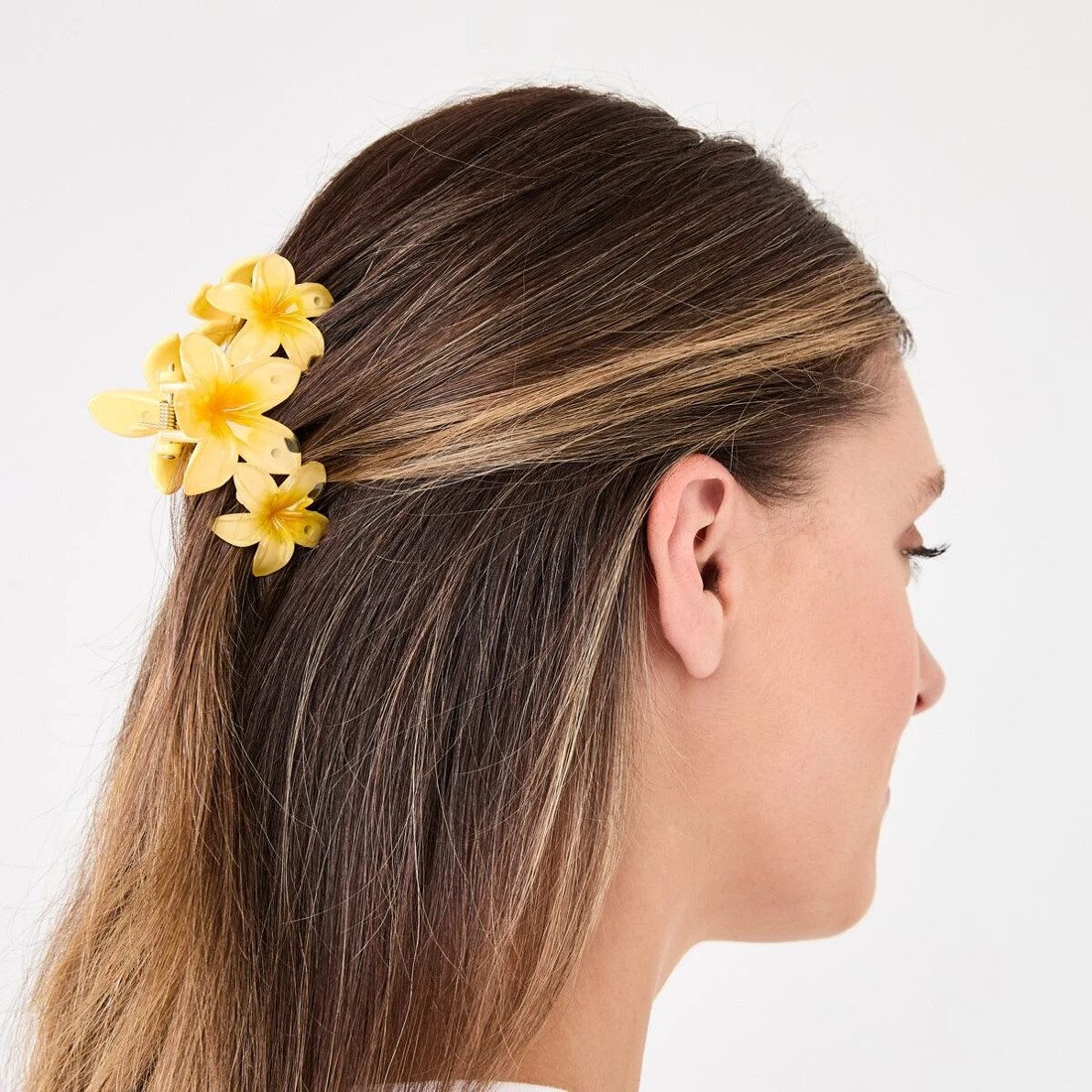 3 Yellow Gradient Frangipani Claw Hair Clip, 3 of 4
