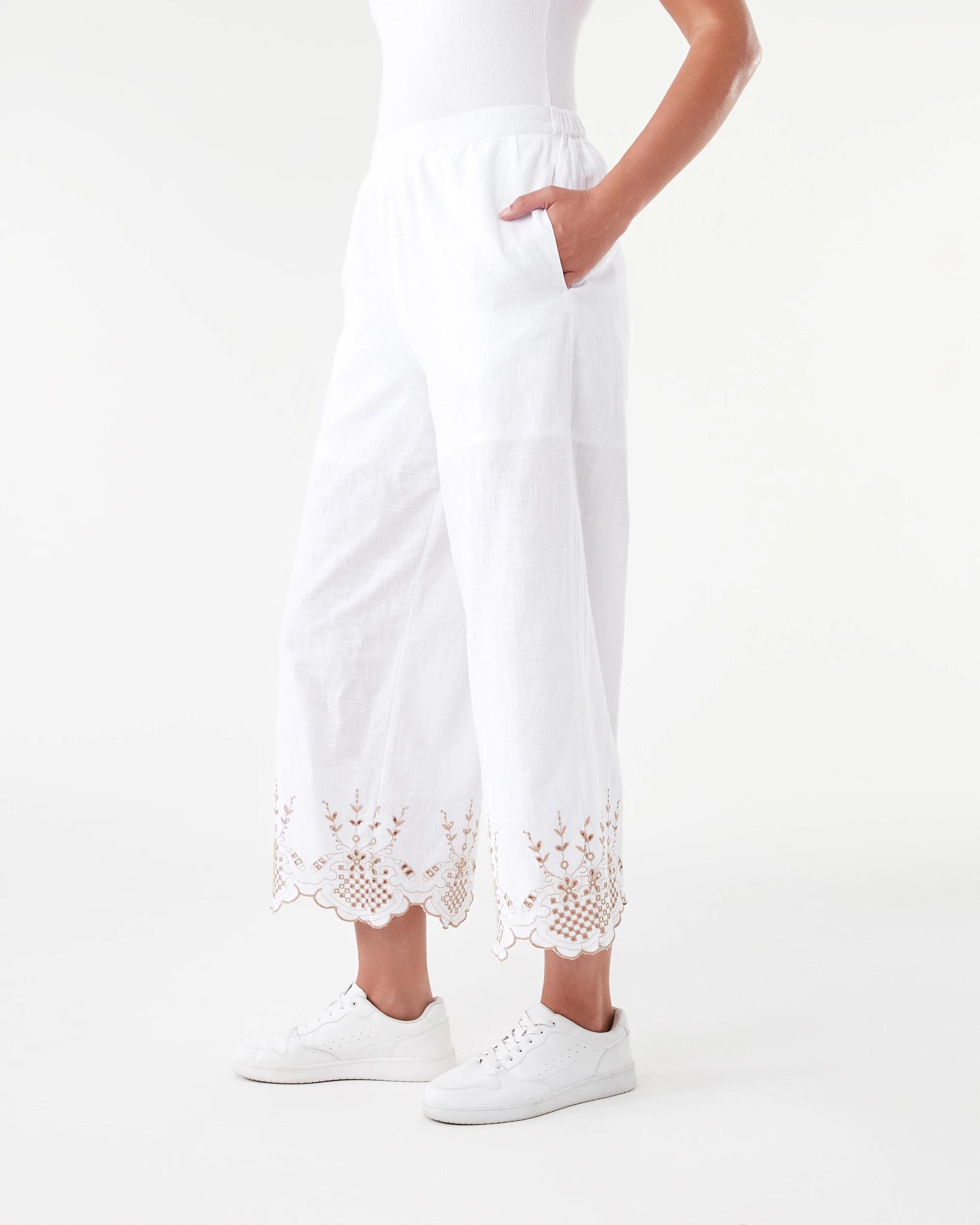 2 Embroidered Hem Pants White, 2 of 6