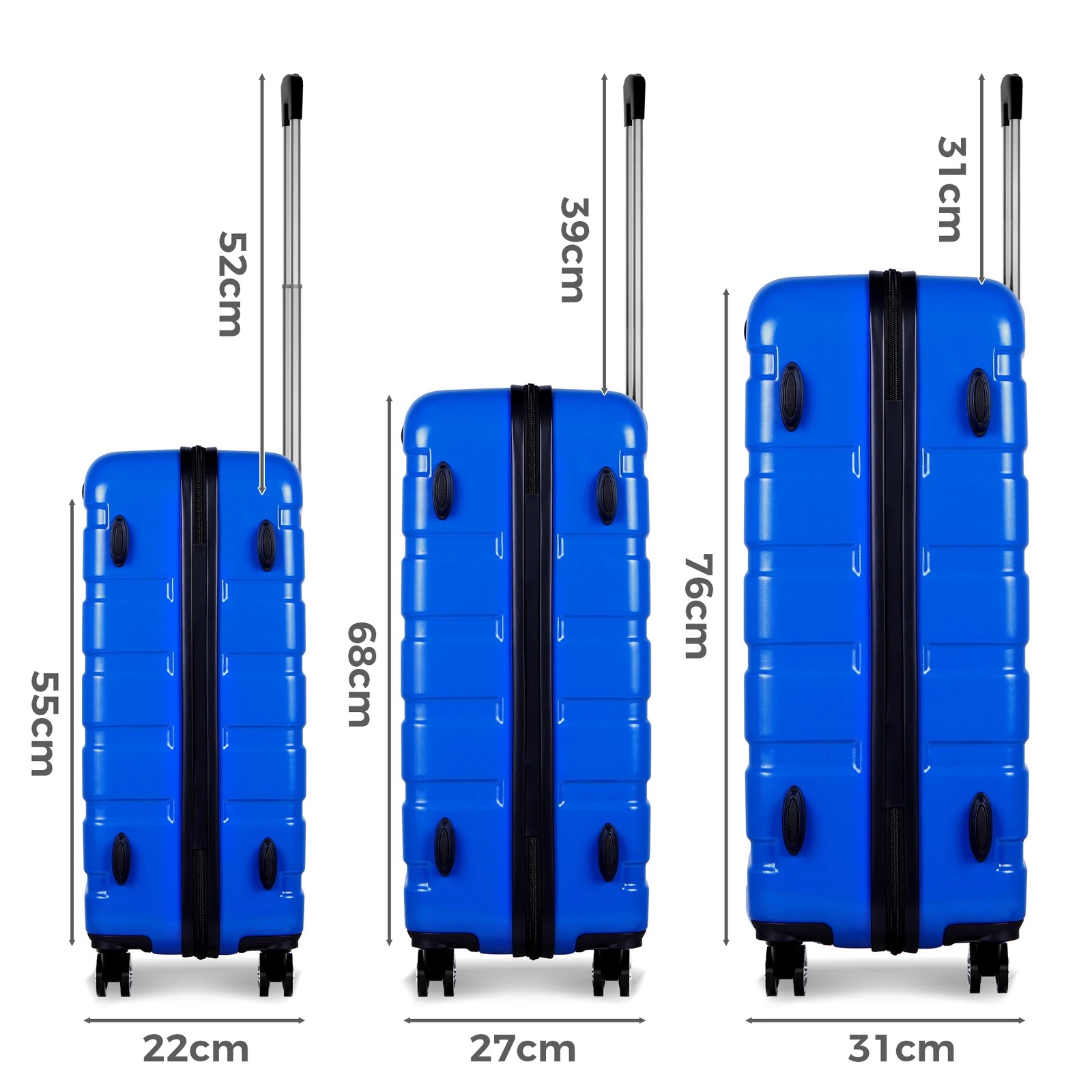 10 Alfordson Luggage 3PCS Set Suitcase Trolley TSA Carry on Hard Case - Blue, 10 of 10