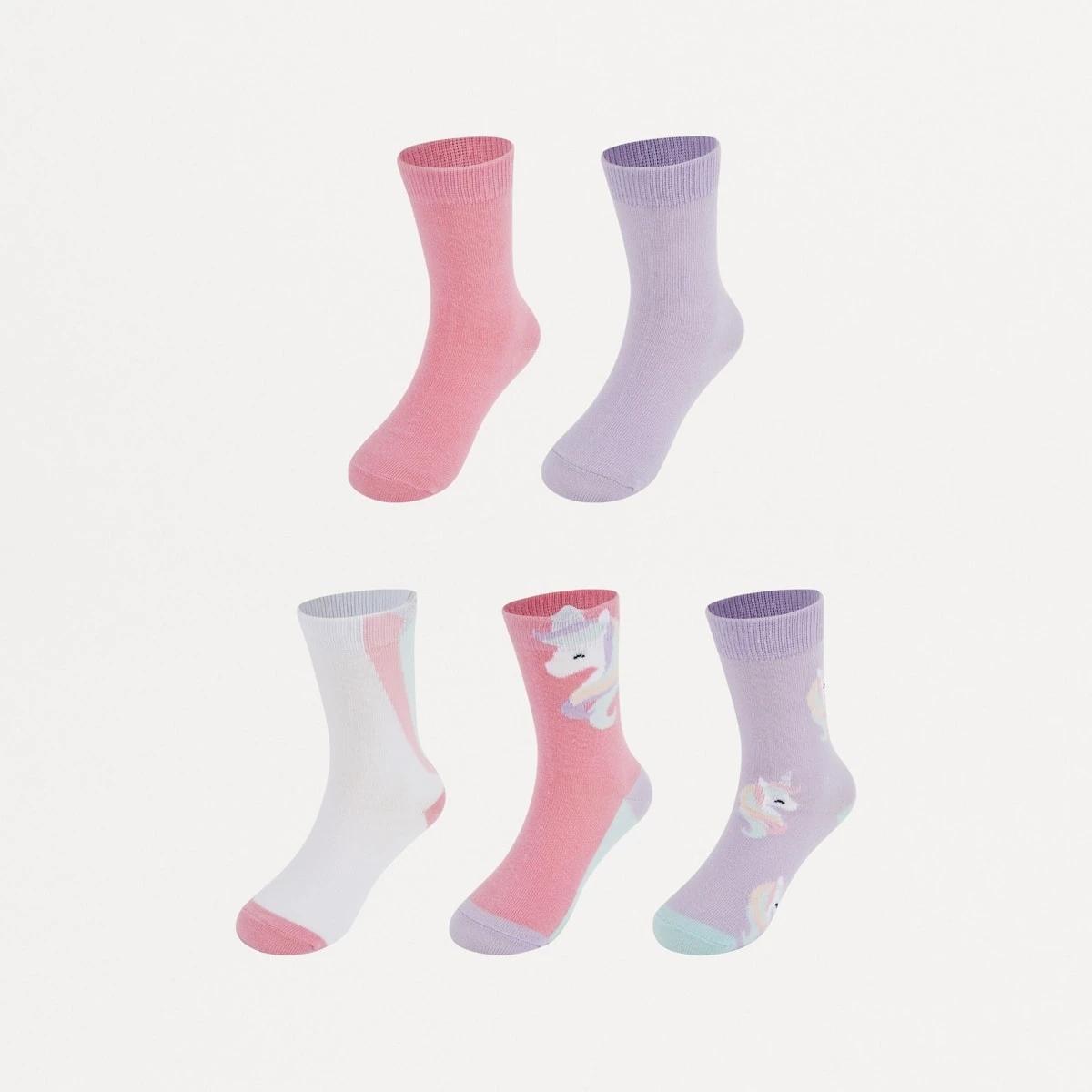 1 5 Pack Crew Socks Pur Unicon, 1 of 3