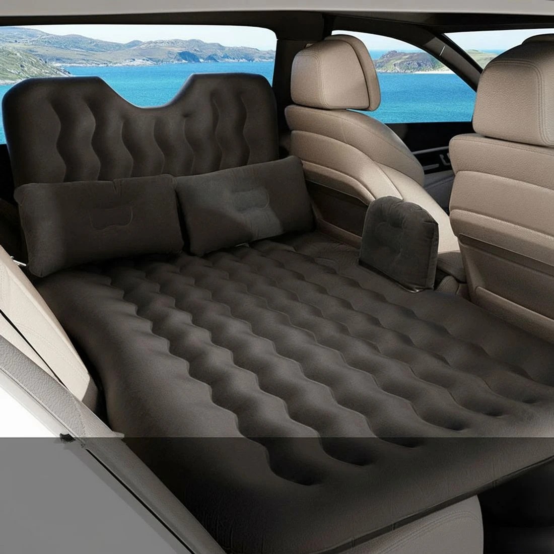 4 Weisshorn Car Mattress Inflatable SUV Back Seat Camping Bed - Single Bed - Charcoal, 4 of 7