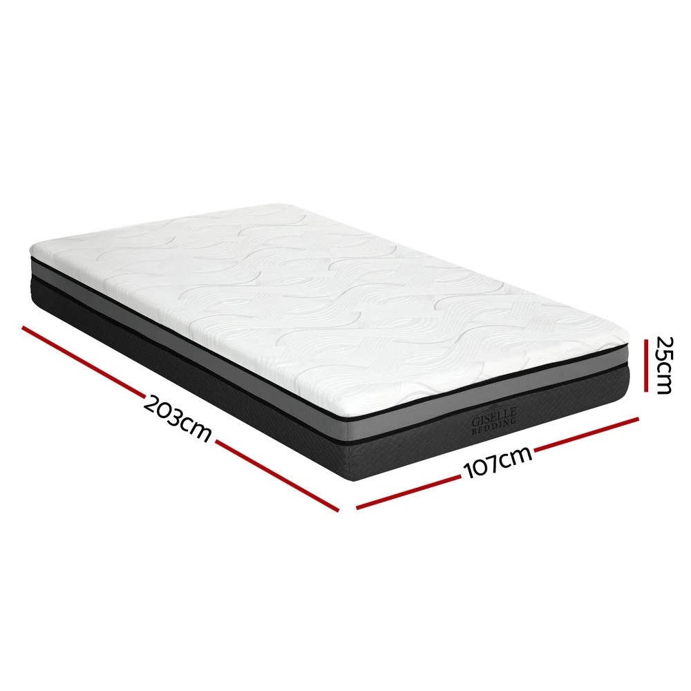 2 Giselle Bedding Memory Foam Mattress Bed Cool Gel Non Spring 25cm King Single - King Single Bed - Multi, 2 of 3
