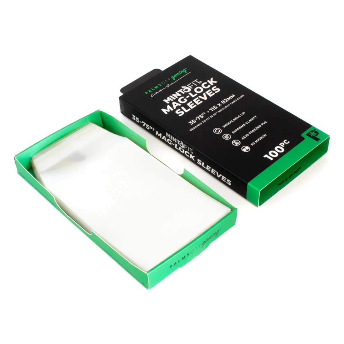 2 Palms Off Gaming Mintfit Maglock Card Case Sleeves 35pt75pt 100pc, 2 of 3
