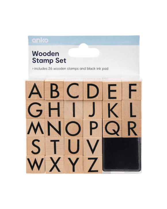 Wooden Stamp Set - Alphabet, Large