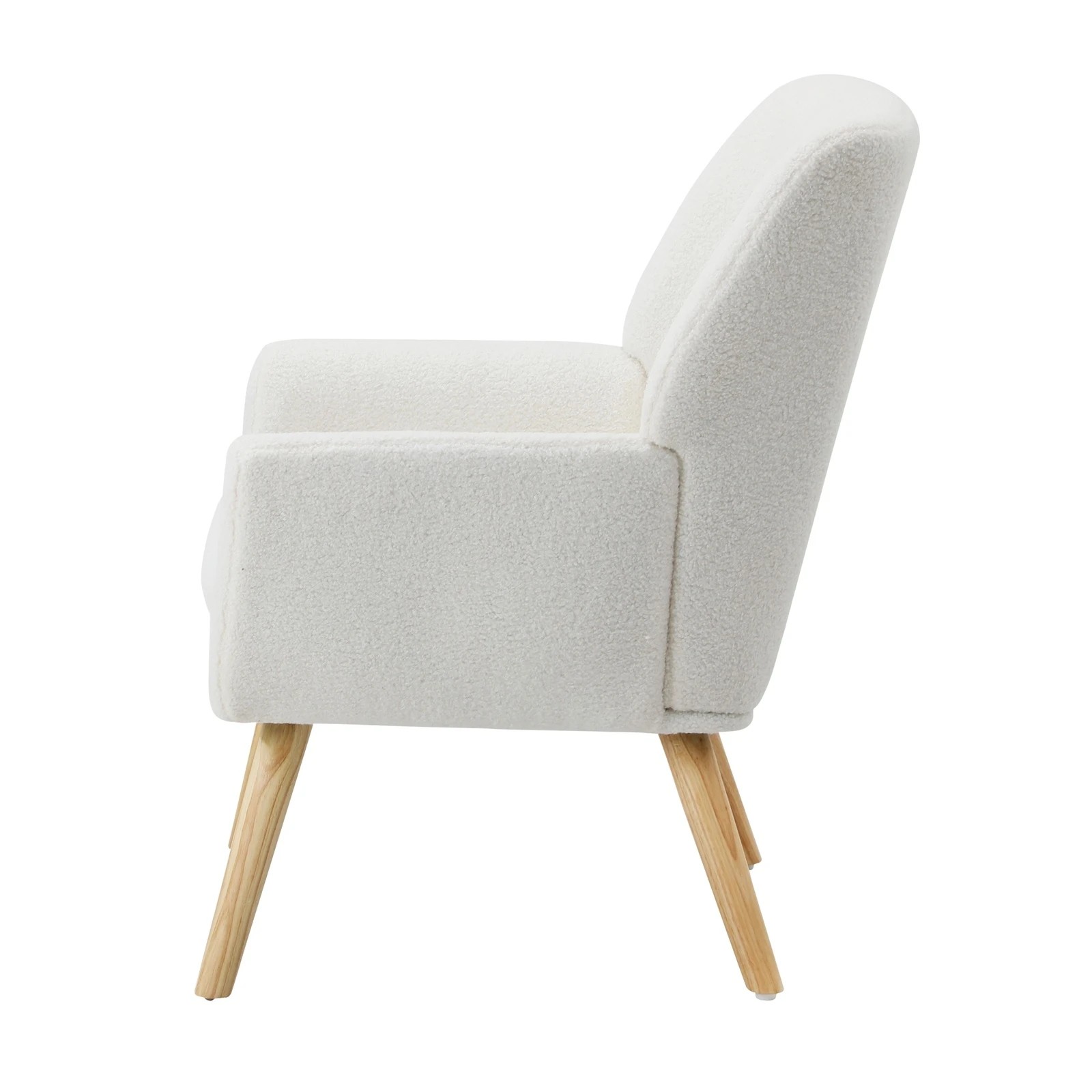 7 Oikiture Armchair Lounge Chair Sherpa Accent Armchairs Tub Chairs Sofa
 - White, 7 of 10