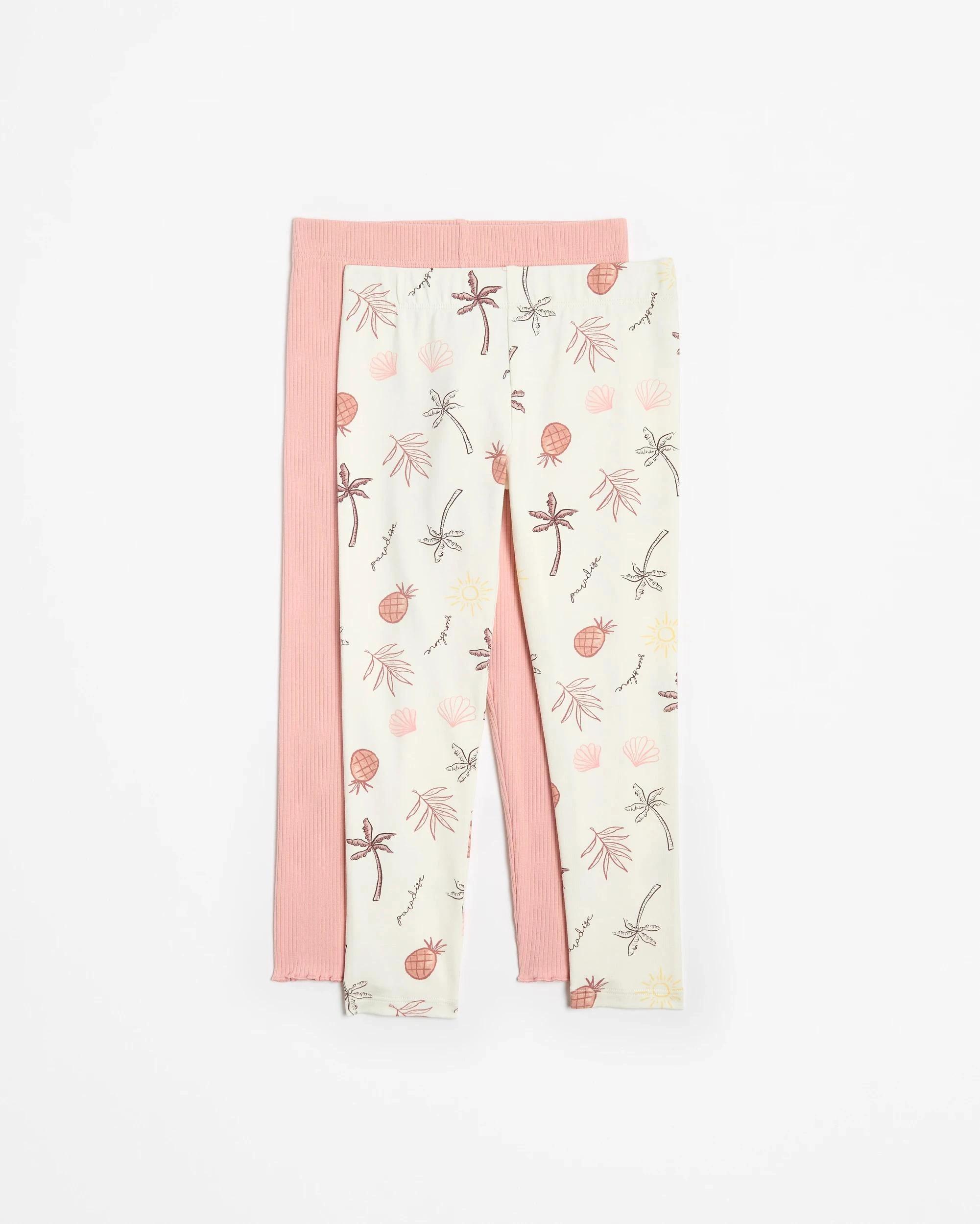 1 Target Kids Australian Cotton Leggings 2 Pack PINK SEA PARADISE, 1 of 4
