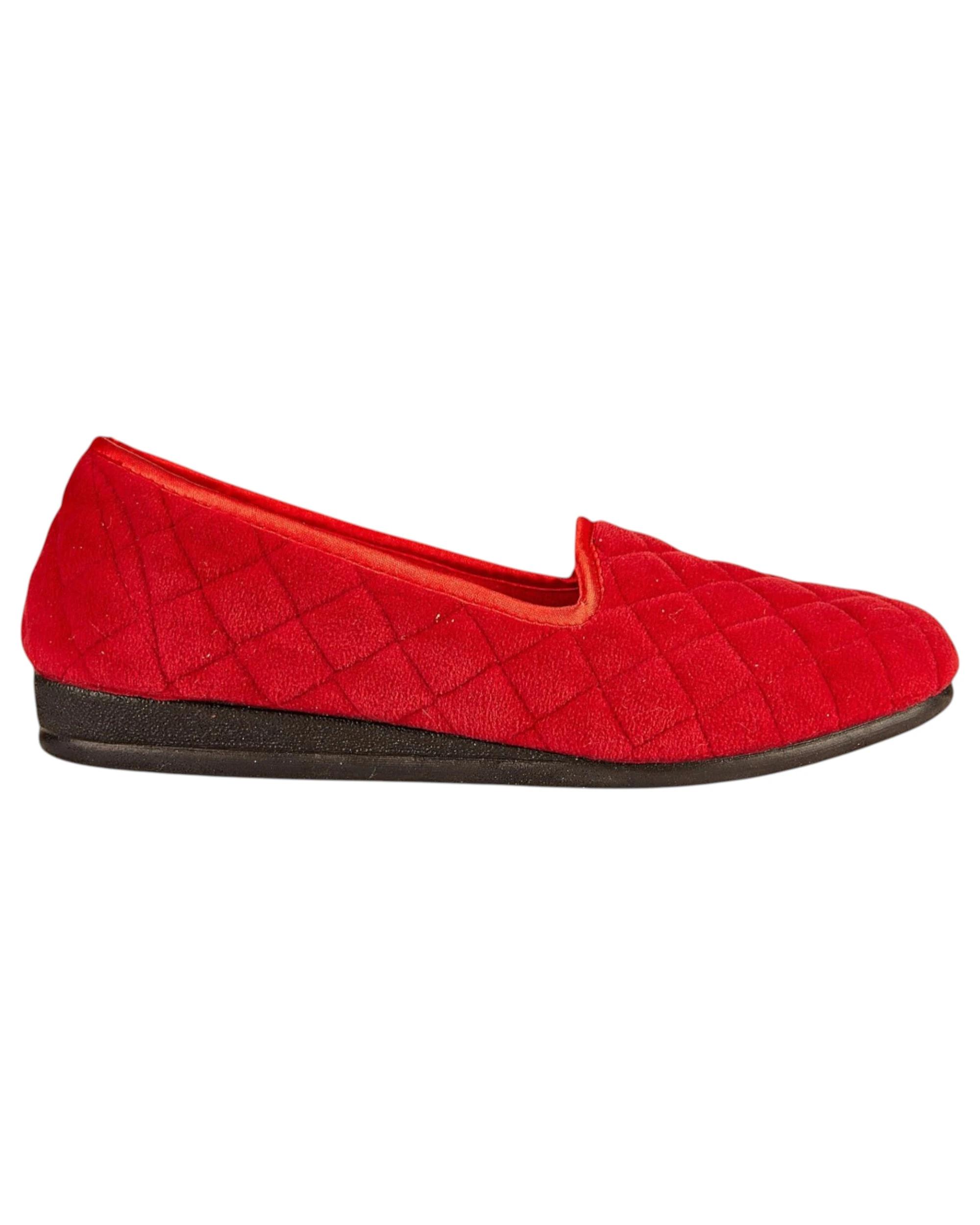 3 Grosby Womens Dawn Red Comfortable Slippers Ladies Shoes Slip On Flats RED, 3 of 5