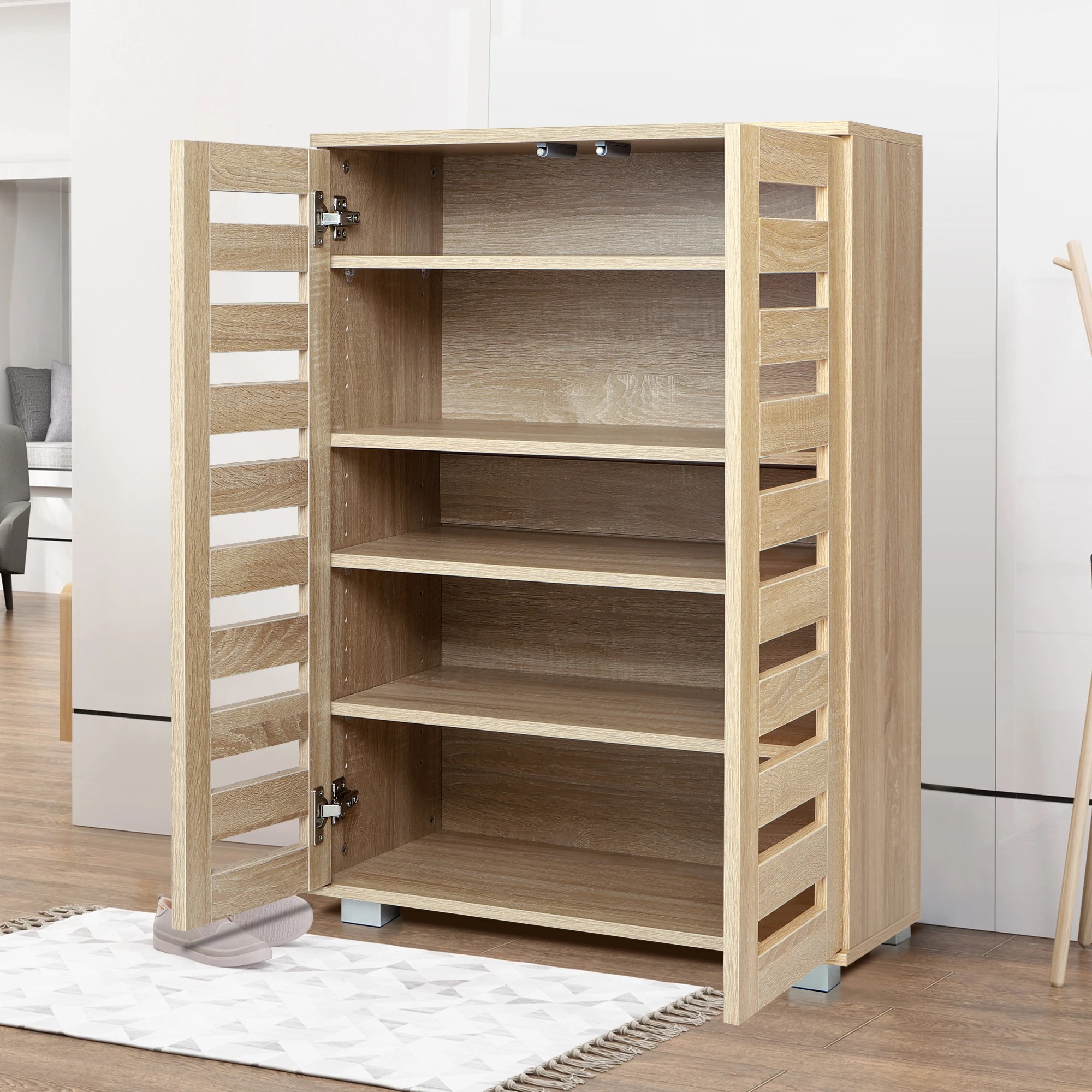 6 Alfordson Shoe Cabinet Organiser Storage Rack Drawer Shelf 21 Pairs - Wood, 6 of 10