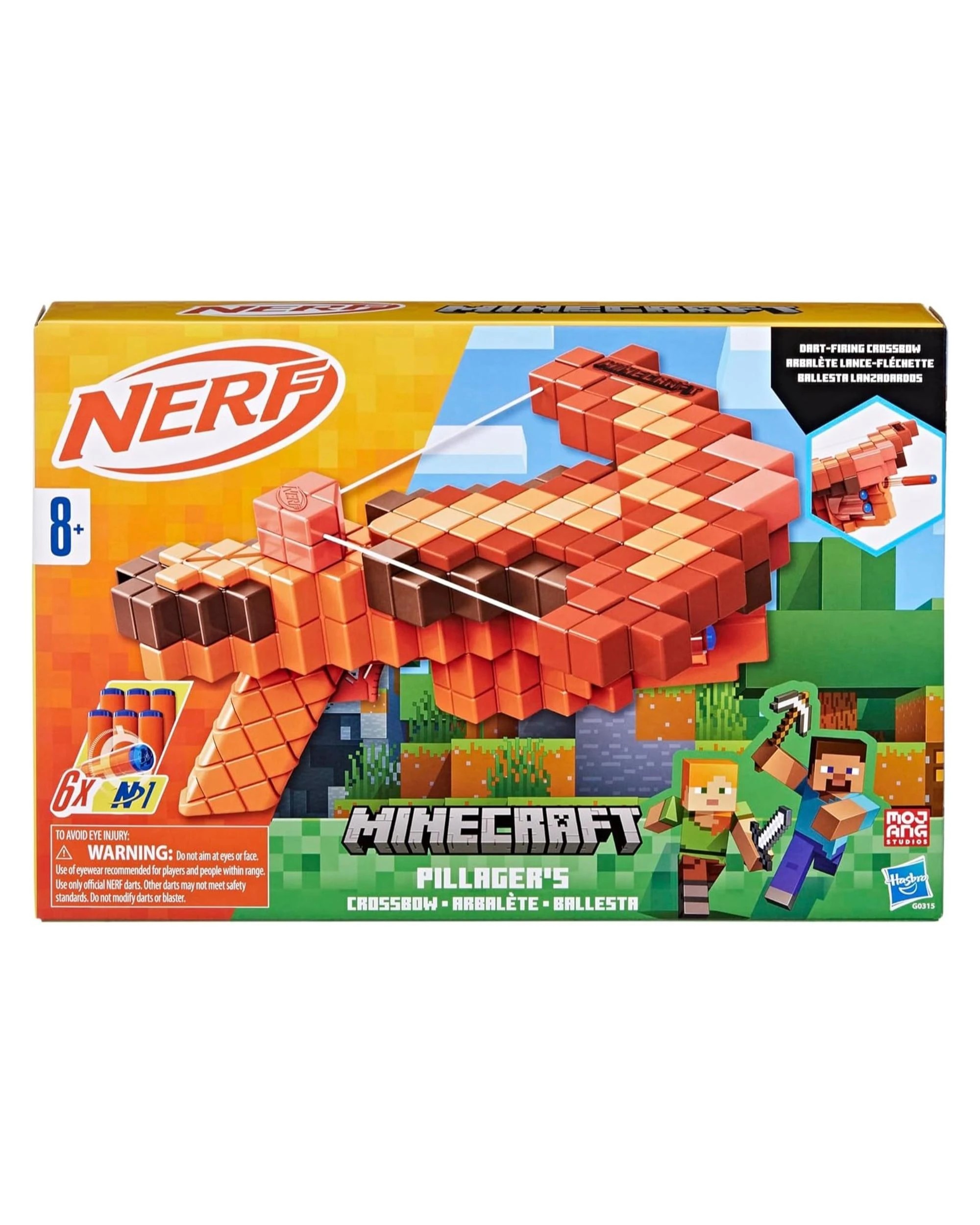1 NERF Minecraft Pillager's Crossbow Dart Blaster, 1 of 8