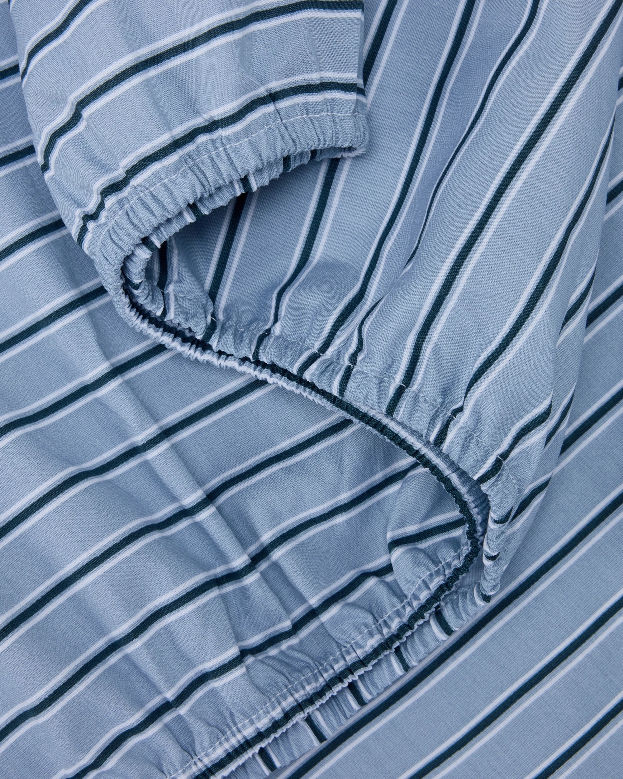 3 225 Thread Count Stripe Cotton Sheet Set - Queen Bed, Blue, 3 of 6