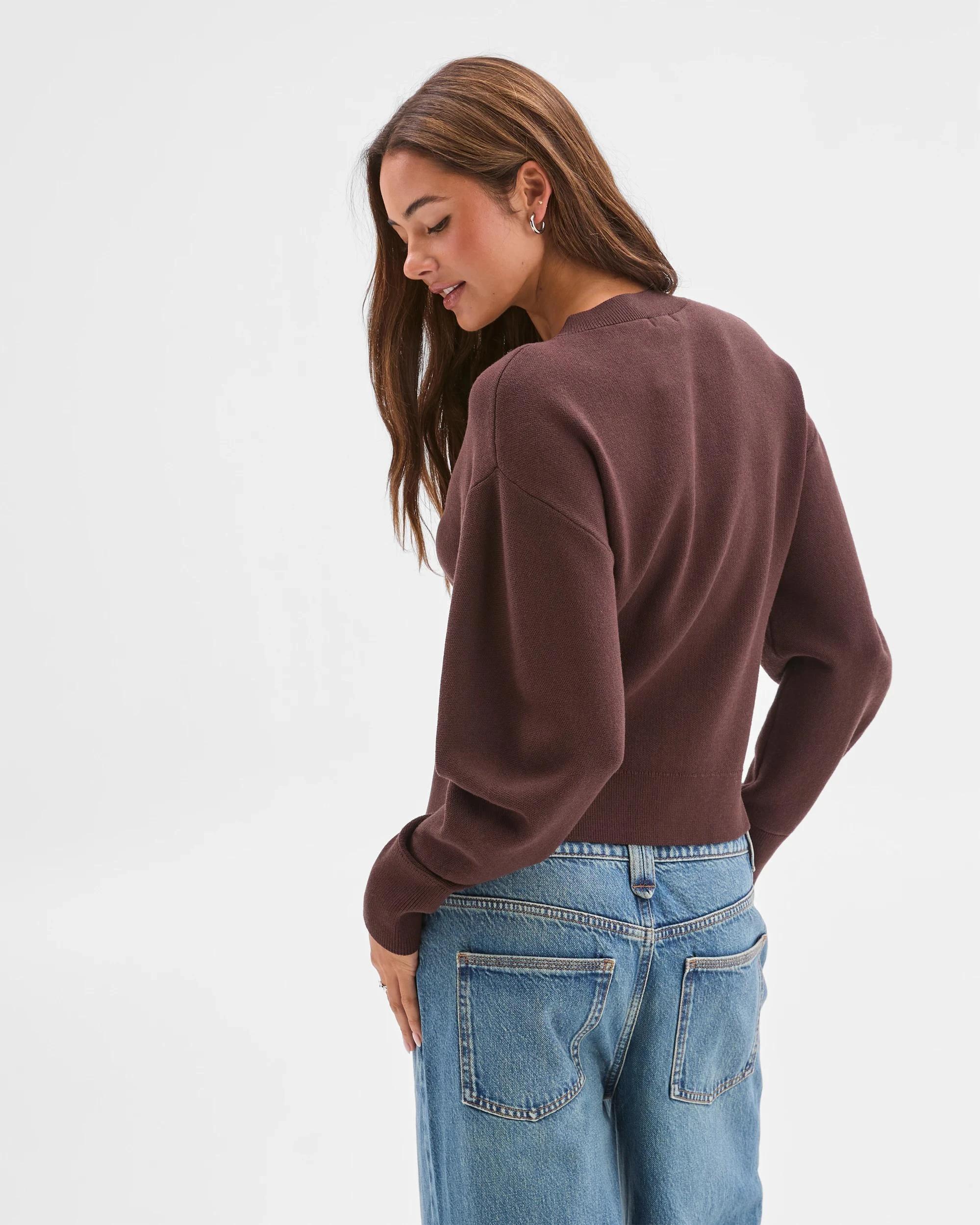 6 Lily Loves Long Cocoon Sleeve Cardigan COFFEE BEAN, 6 of 6