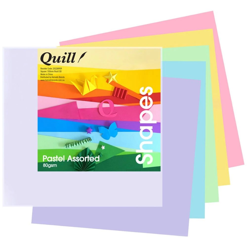 2 Quill Shapes Pastel Assorted 150x150mm 100 Pack, 2 of 2