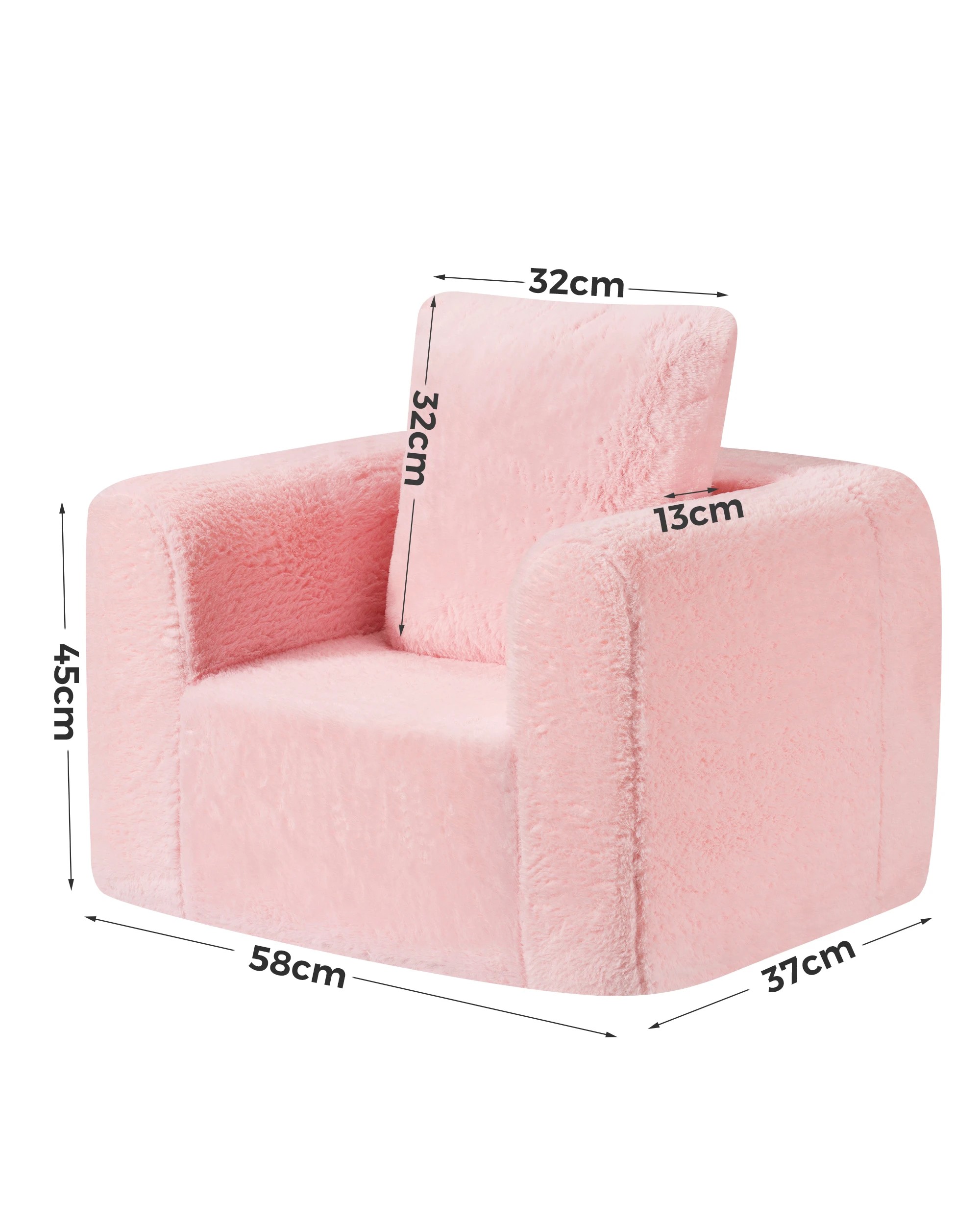 6 Playpals High-resilience Kids Sofa Couch with Pillow Toddler Chair - Pink, 6 of 6