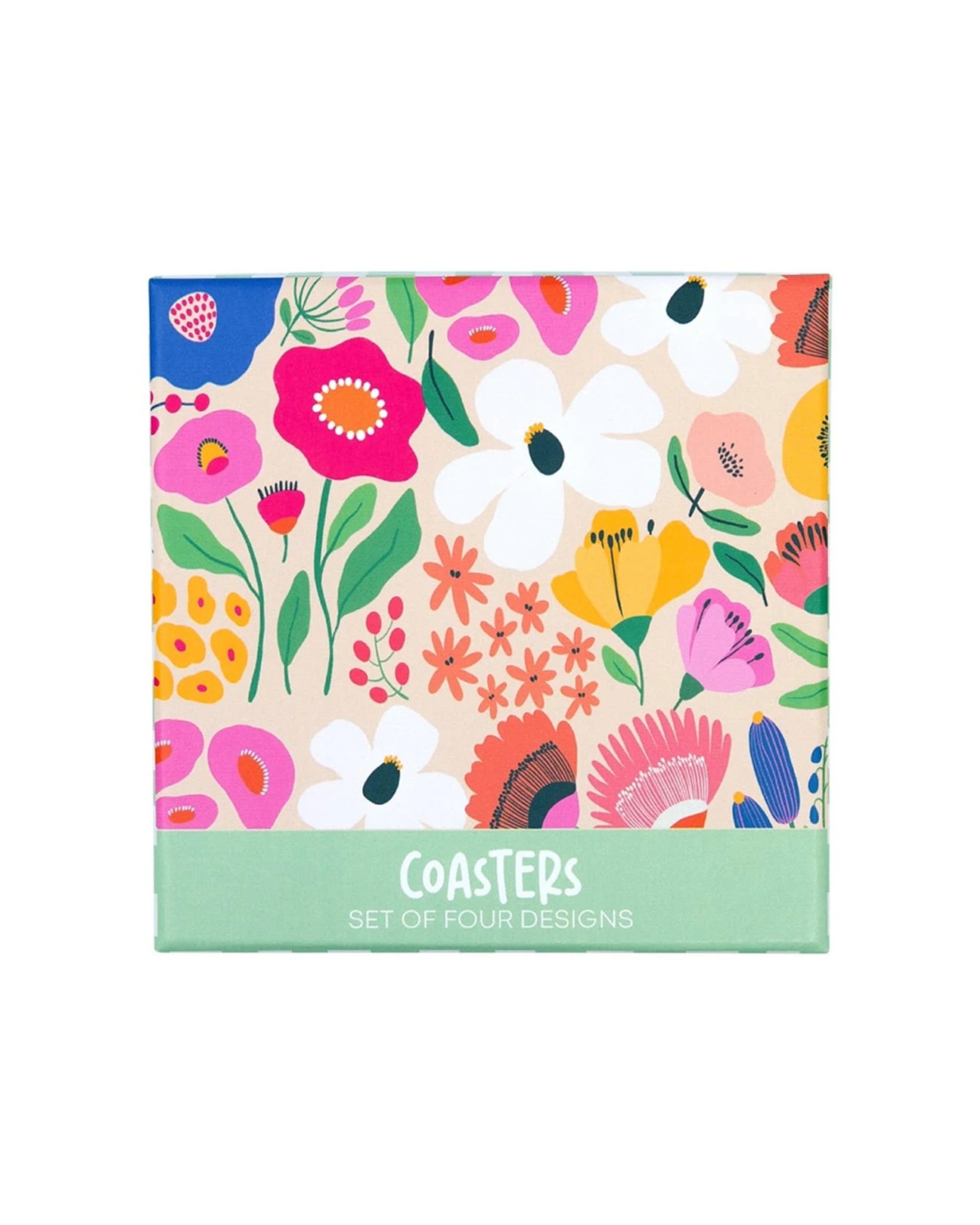 1 Splosh 4pc Billie Coasters Set Cork Backing Absorbent 11cm - Multi, 1 of 7