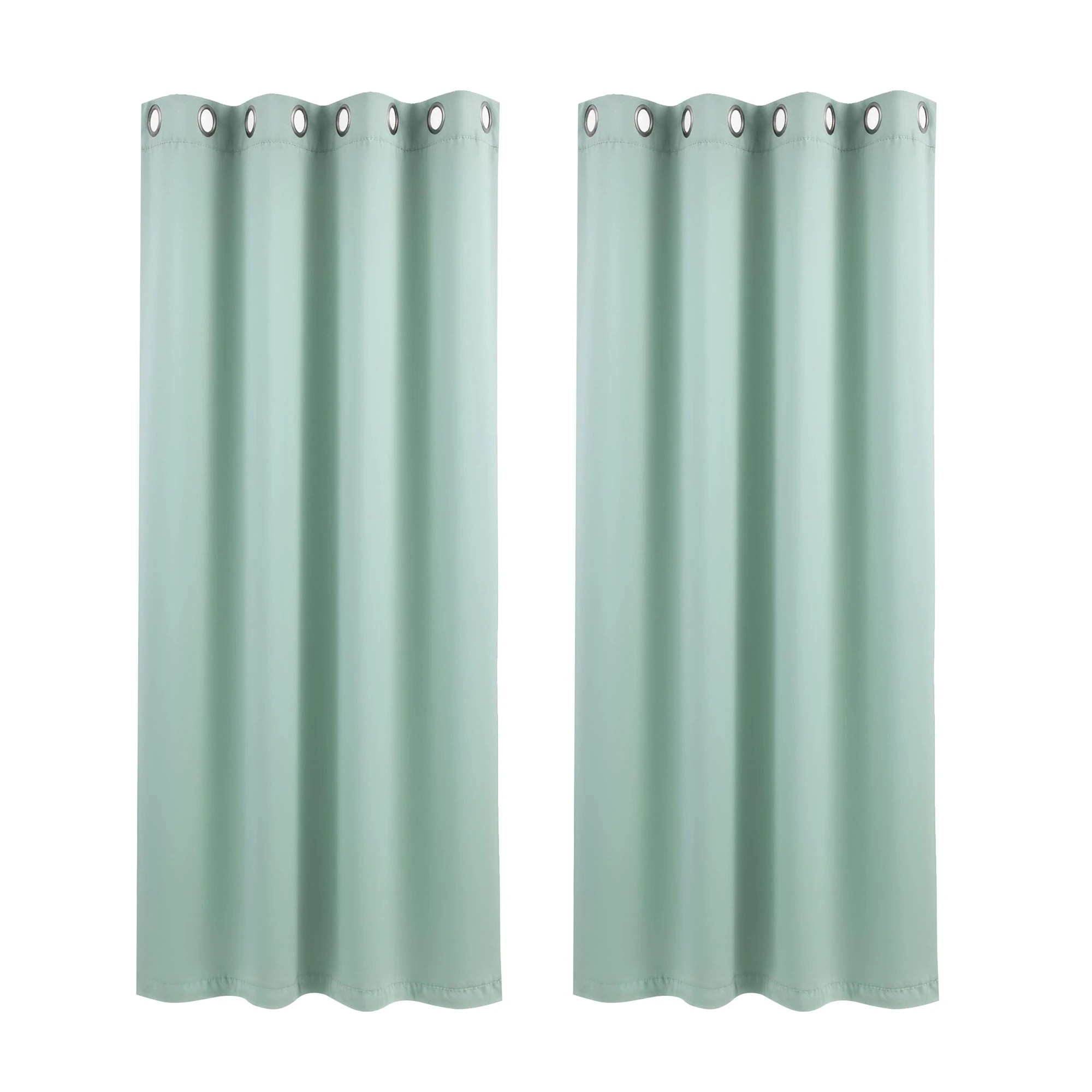 1 Artiss Blockout Curtains 2X 132x160cm Thermal Insulated Eyelet Drapes - Green, 1 of 4
