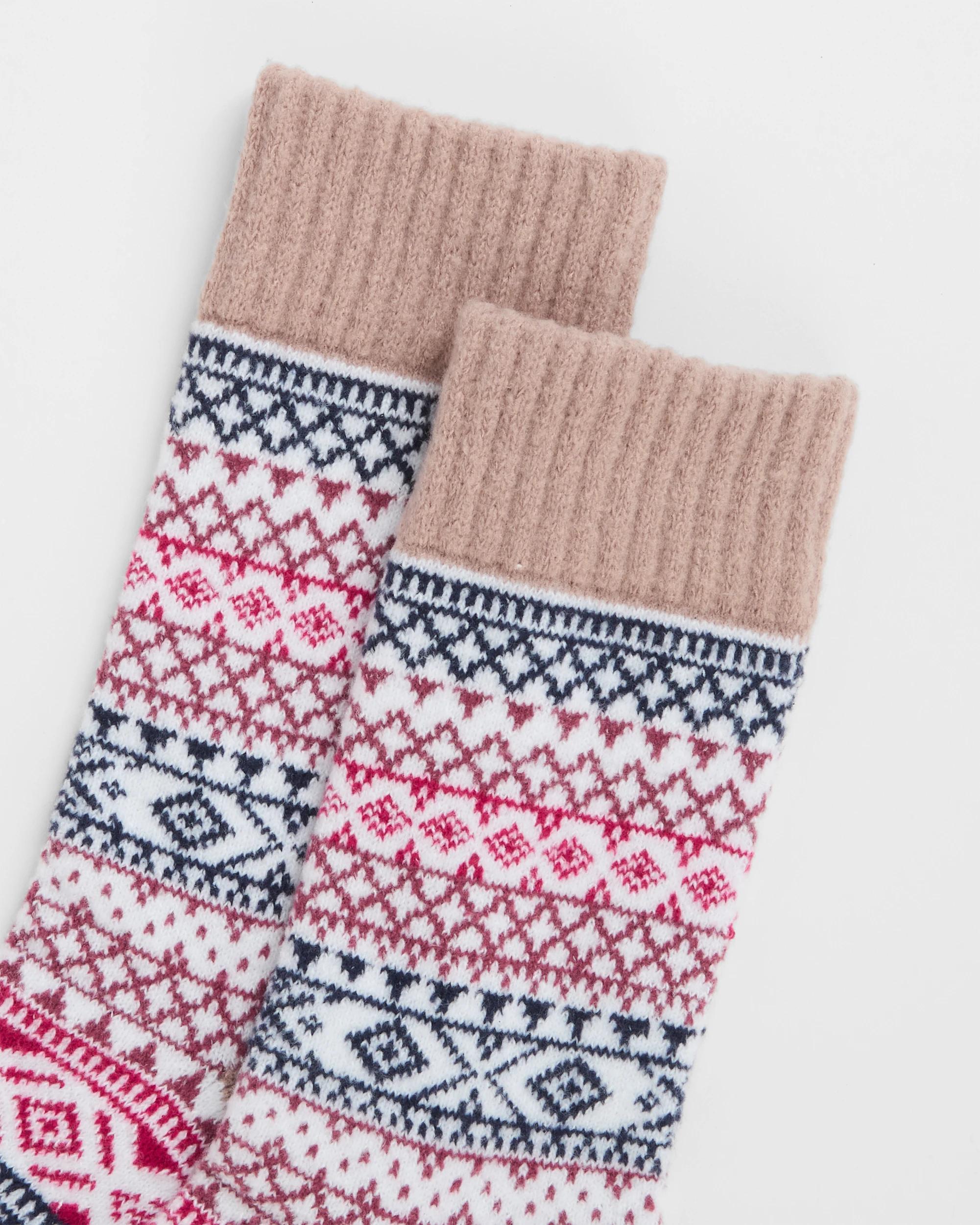 2 Target Woman Extra Warm Crew Nordic Boot Socks BROWN, 2 of 3