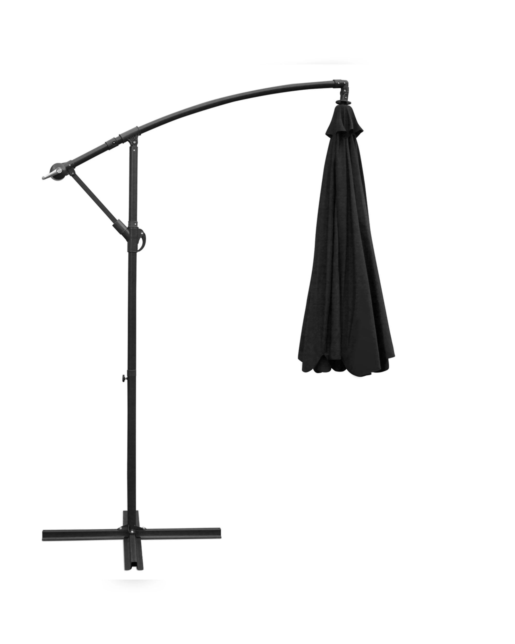 3 Instahut 3m Outdoor Umbrella Cantilever Beach Garden Patio - Black, 3 of 7