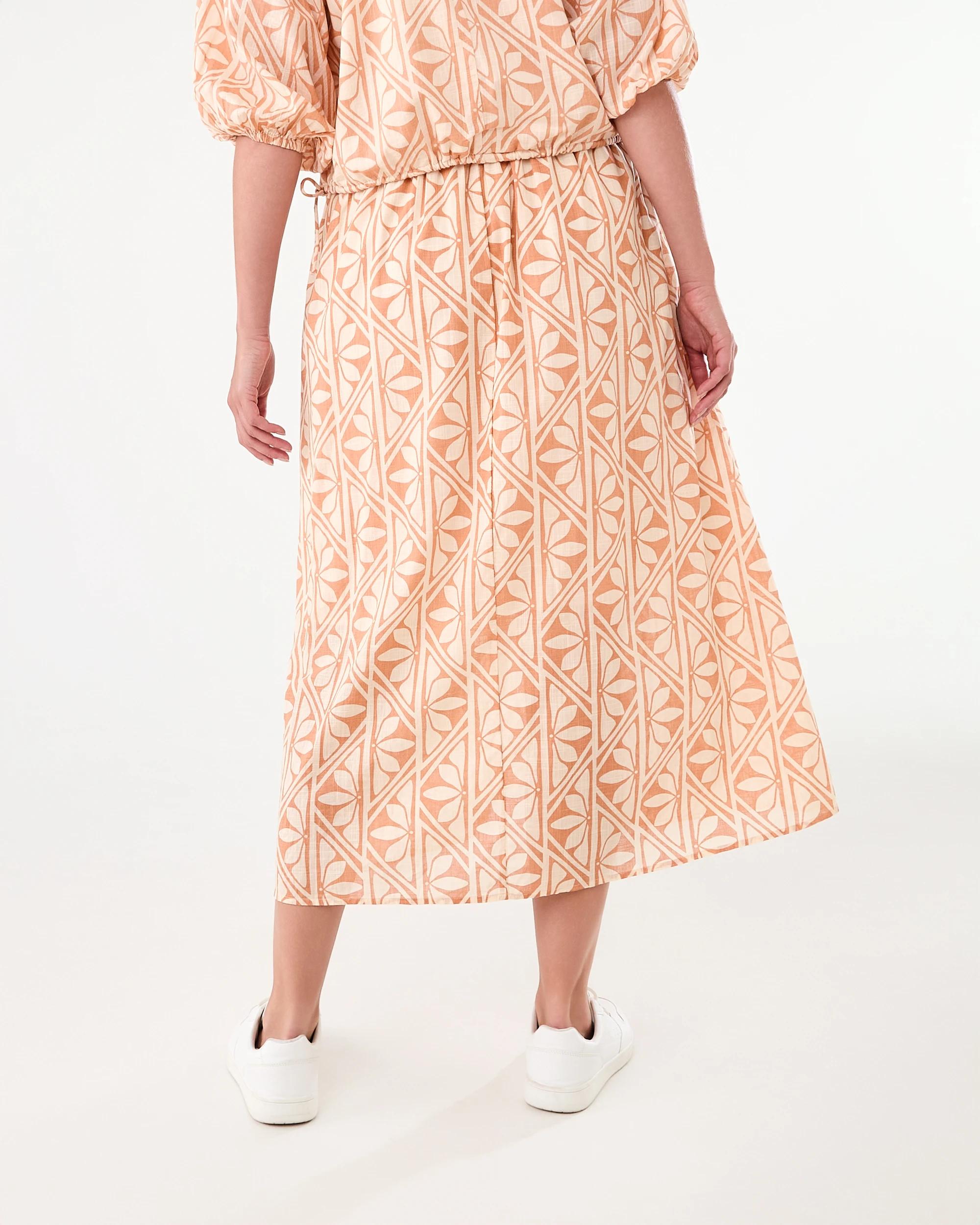 3 Printed A-line Maxi Skirt FLORAL TILE PALE TANGERINE, 3 of 6