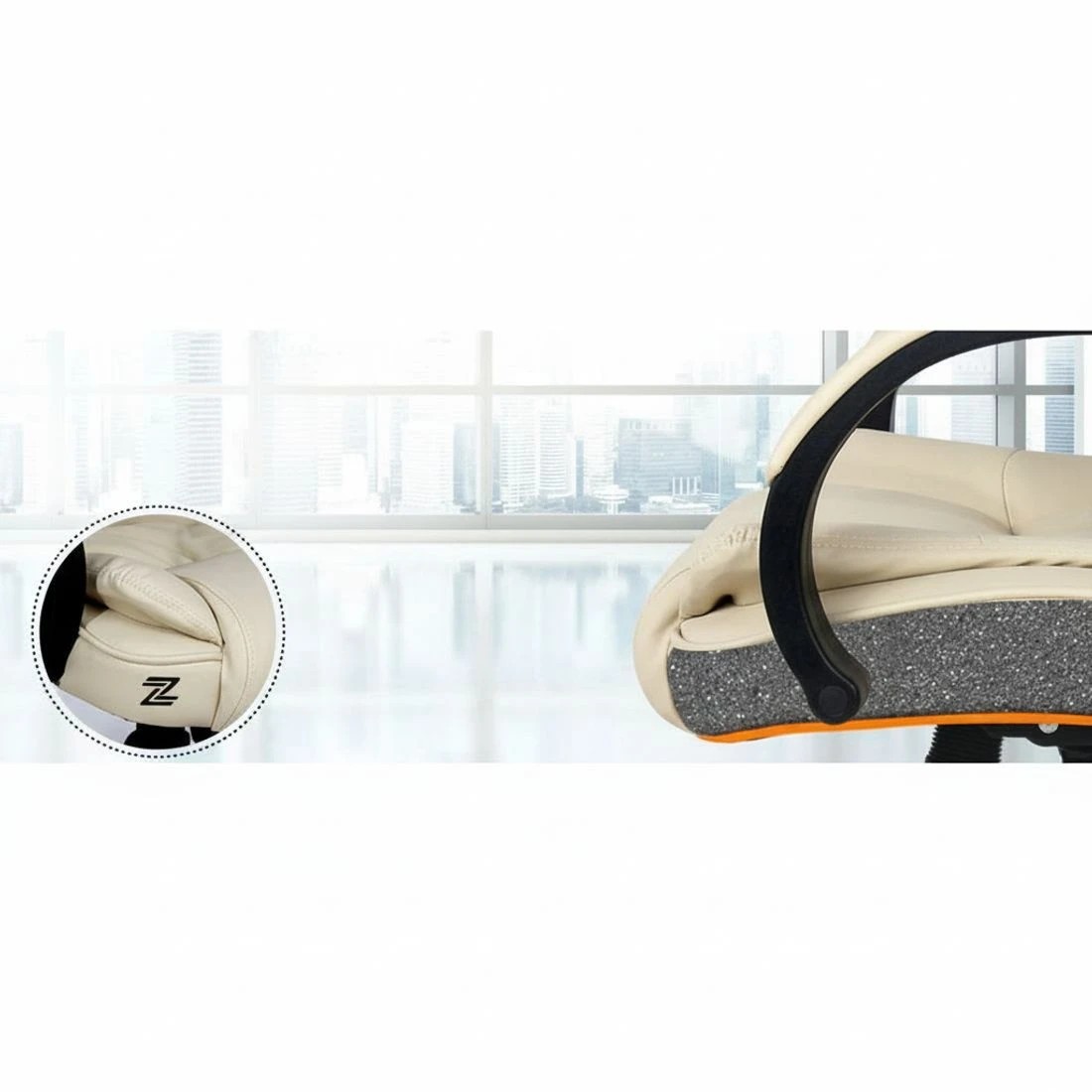 5 Artiss Executive Office Chair PU Leather High Back Tilt Adjustable Swivel Headrest Armrests Ergonomic Comfort - white, 5 of 10