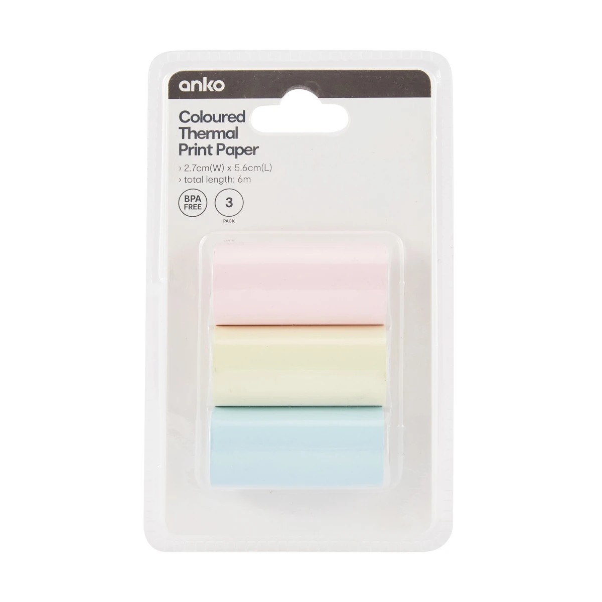 8 3 Pack Coloured Thermal Print Paper, 8 of 8