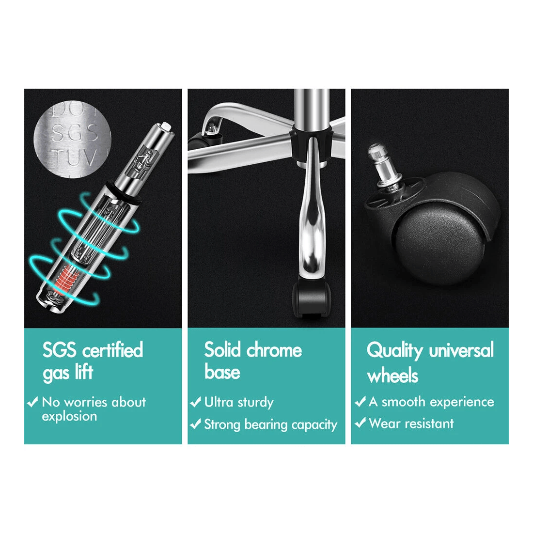 10 Alfordson Office Chair Ergonomic Paddings Executive Computer Work Seat Mid Back - Black, 10 of 10