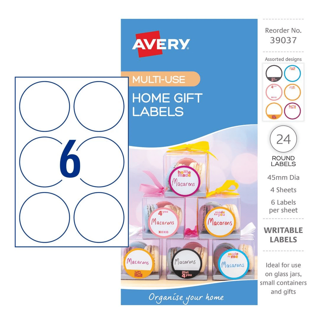 2 Avery 6UP Multi Use Storage Labels 4 Sheets, 2 of 6