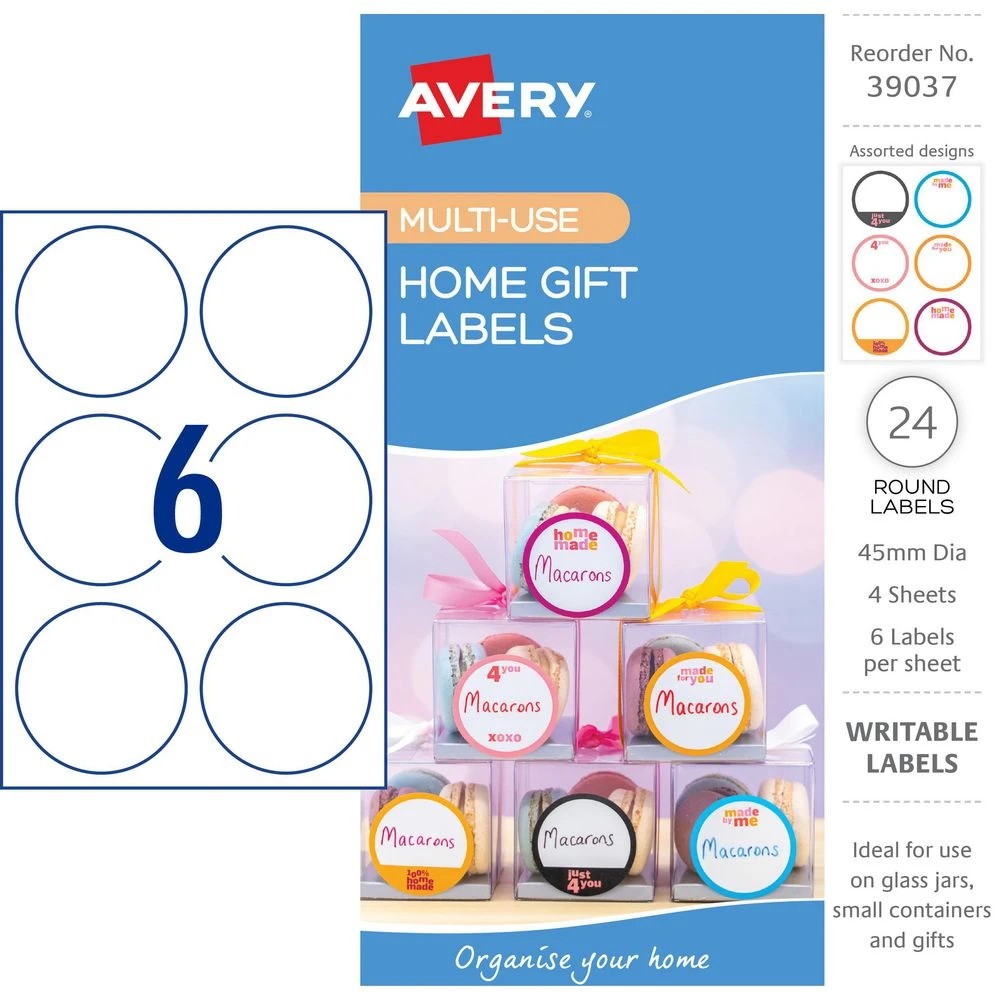 2 Avery 6UP Multi Use Storage Labels 4 Sheets, 2 of 6