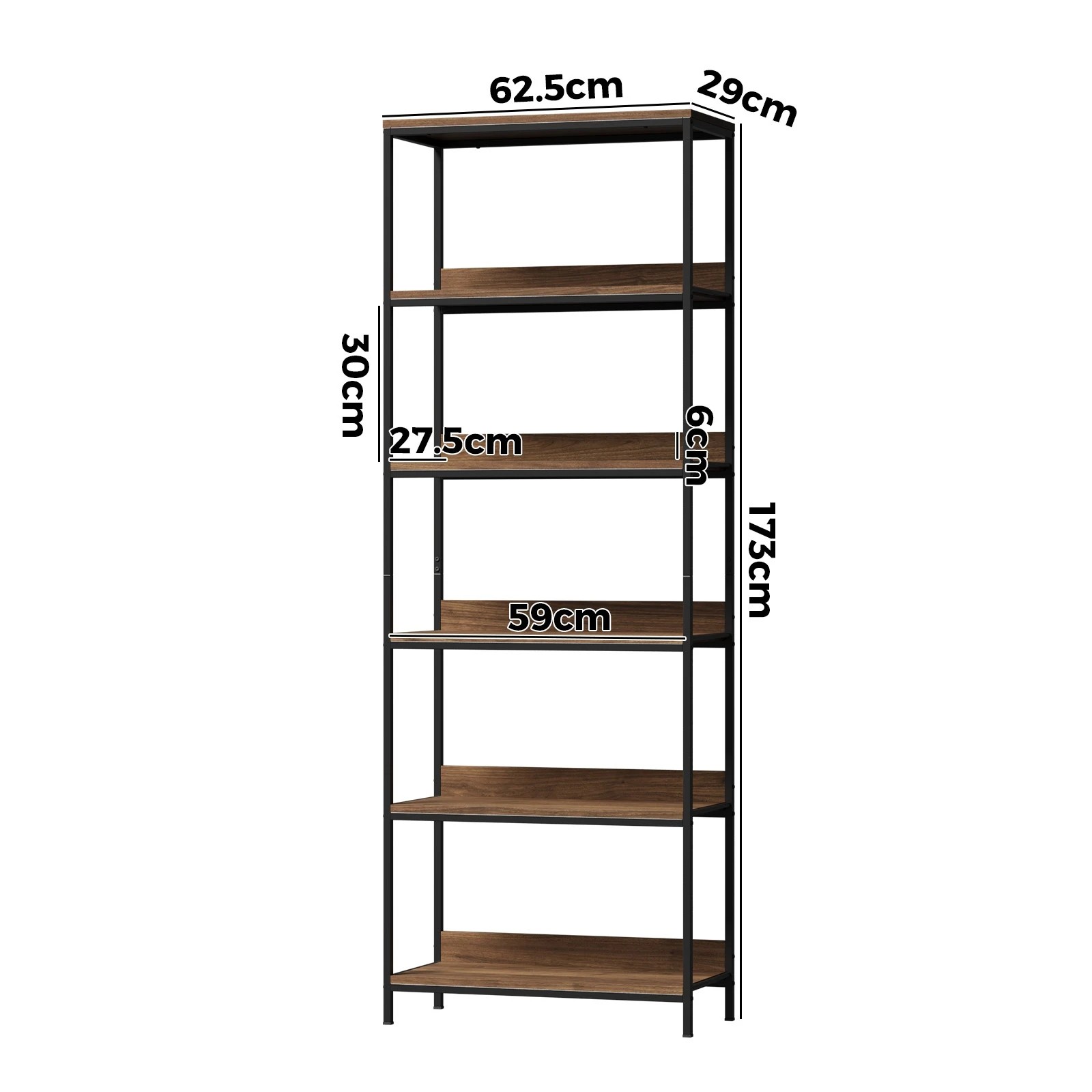 7 Oikiture Display Shelf 5 Tier Bookshelf Storage Shelves Bookcase Stand Rack
 - Multi, 7 of 9