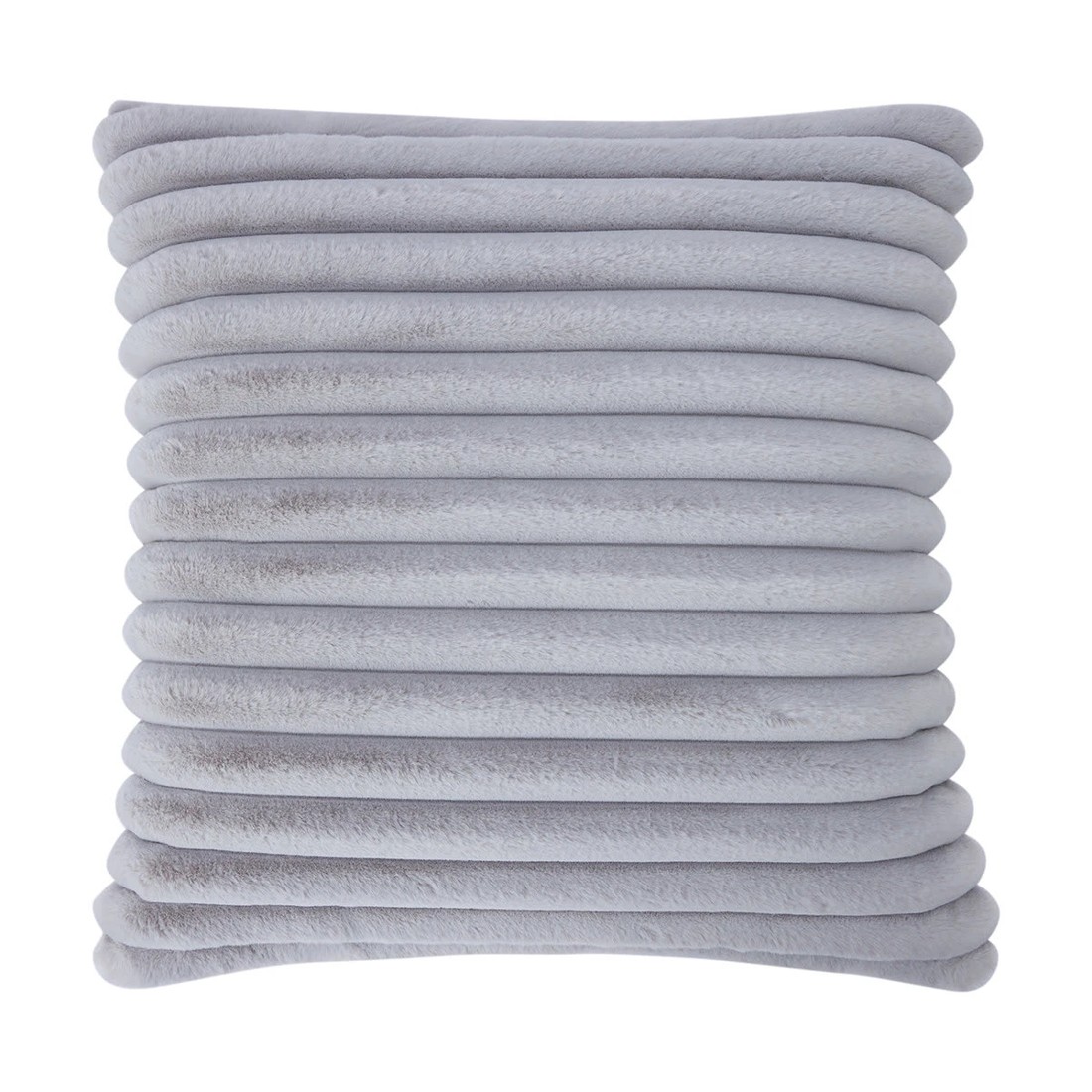 1 60cm Coco Faux Fur Cushion - Grey, 1 of 4