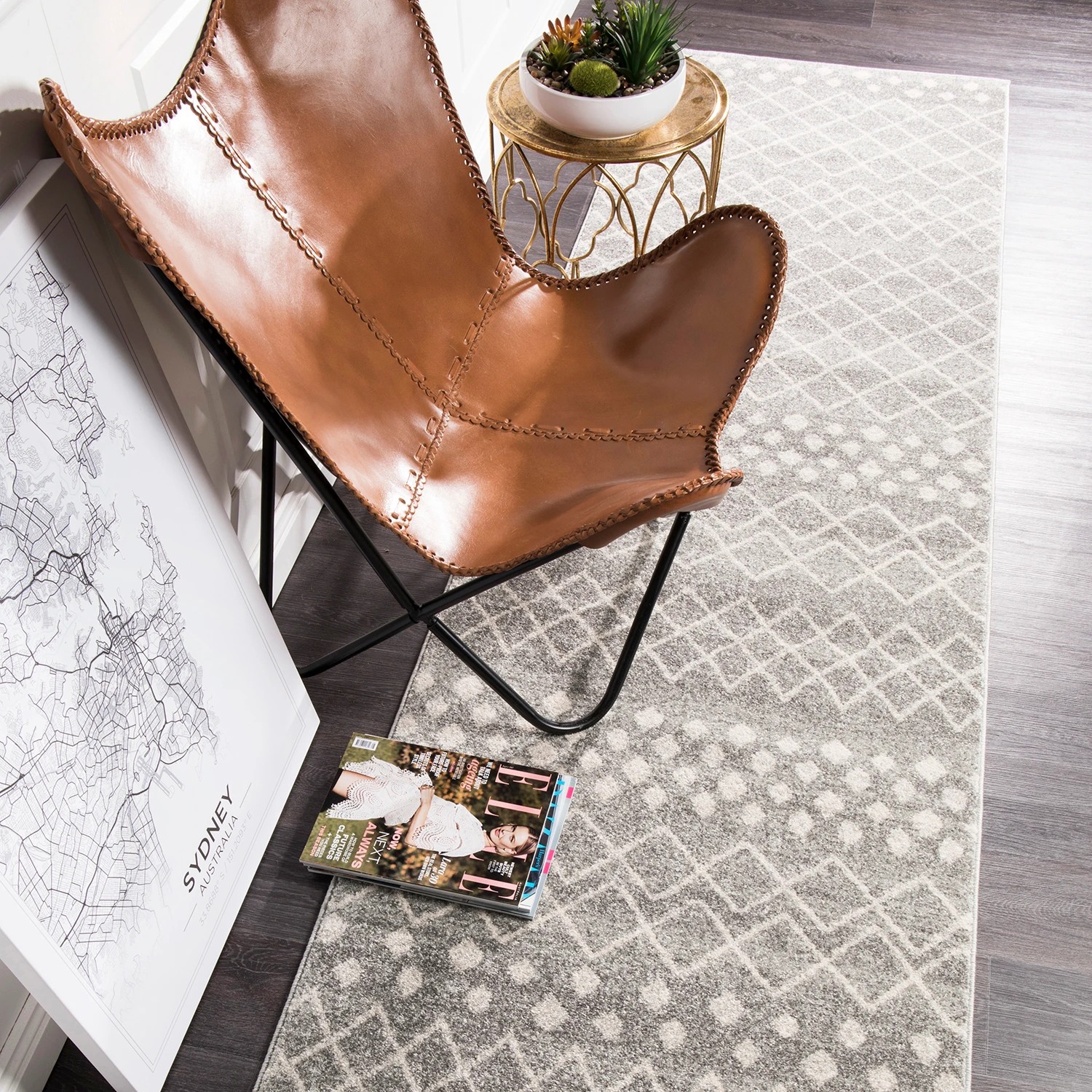 1 Common Ground Rugs Bluebay 454 500x80cm - Extra Large Runner Power Loomed Pet Friendly Rug - Silver, 1 of 7