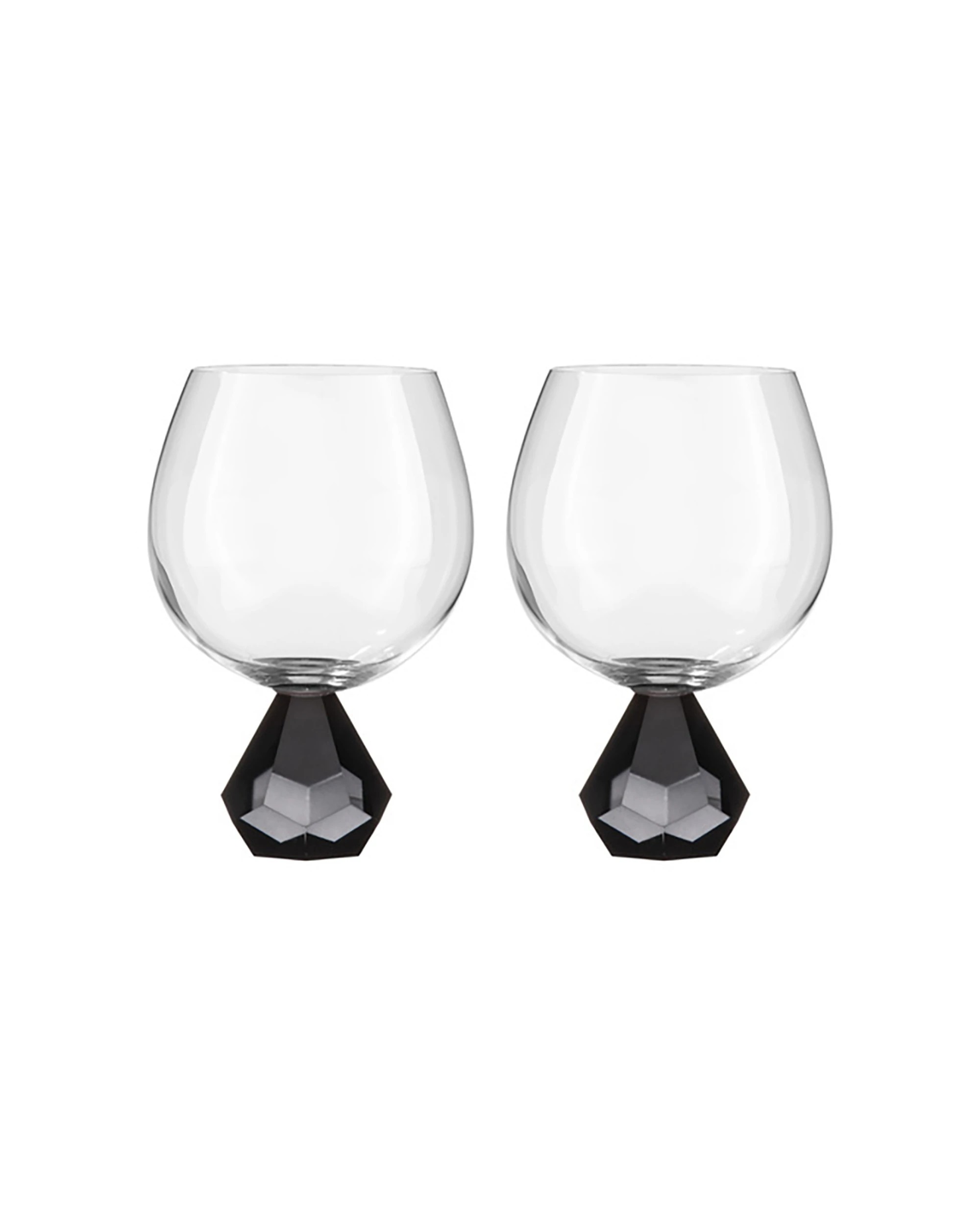 1 Ladelle 2PK Zhara Crystal Gin Drinking Glasses Set 500ml Onyx - Black, 1 of 3