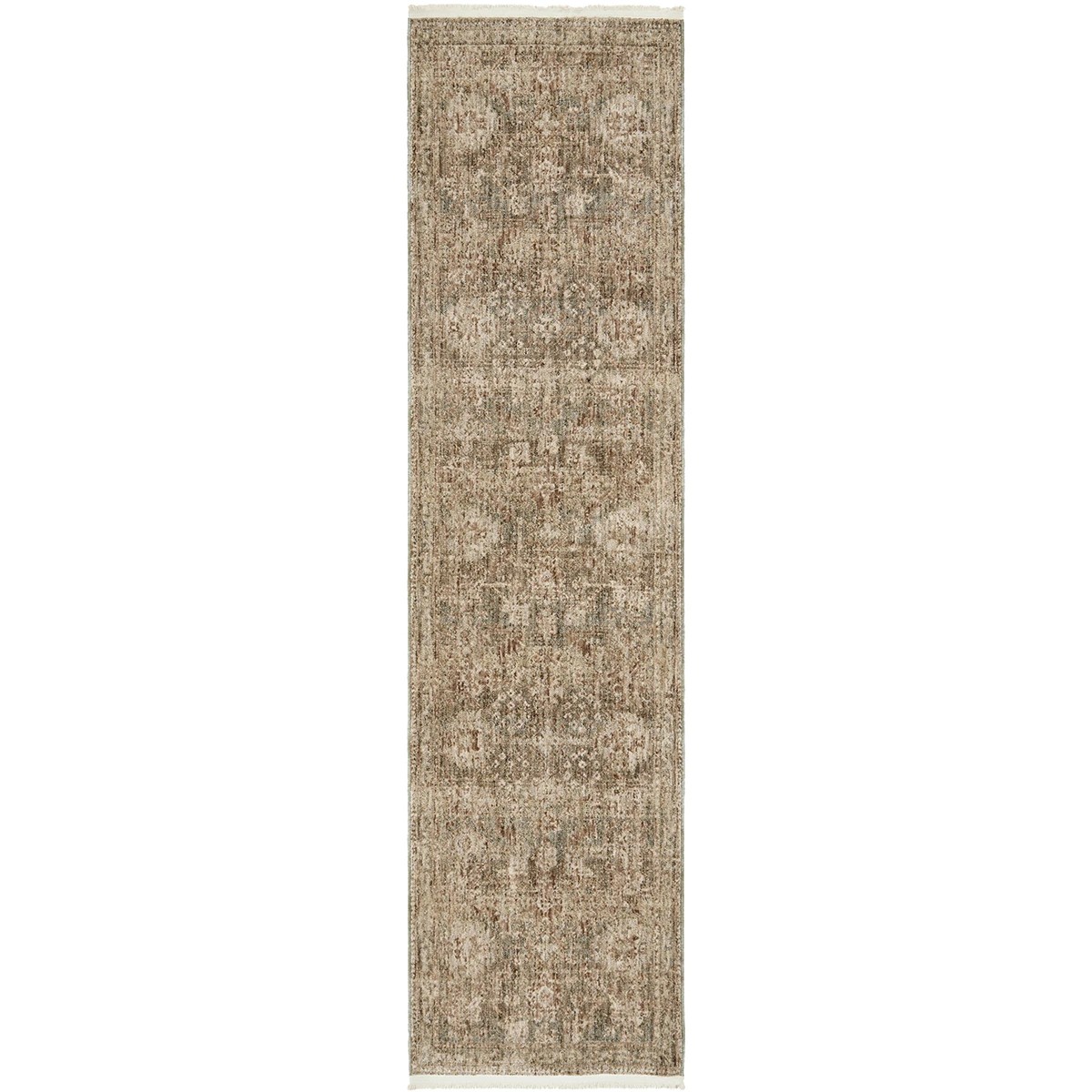 2 Common Ground Rugs Aegean Josie 400x80cm - Large Runner Power Loomed Rug - Green, 2 of 9