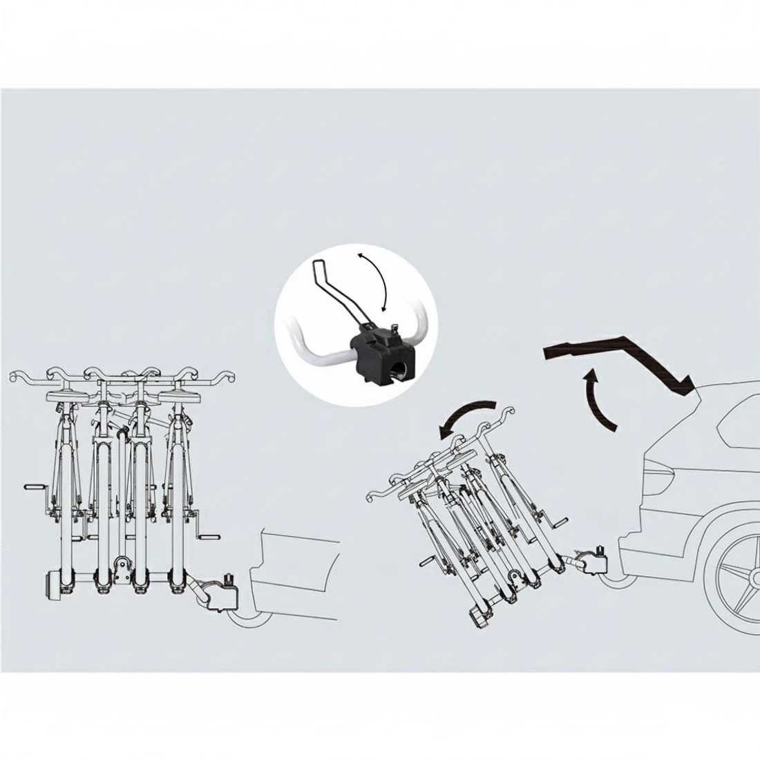 4 Giantz 4 Bicycle Bike Carrier Rack Car Towbar Hitch Ball Mount Tail light - Multi, 4 of 8