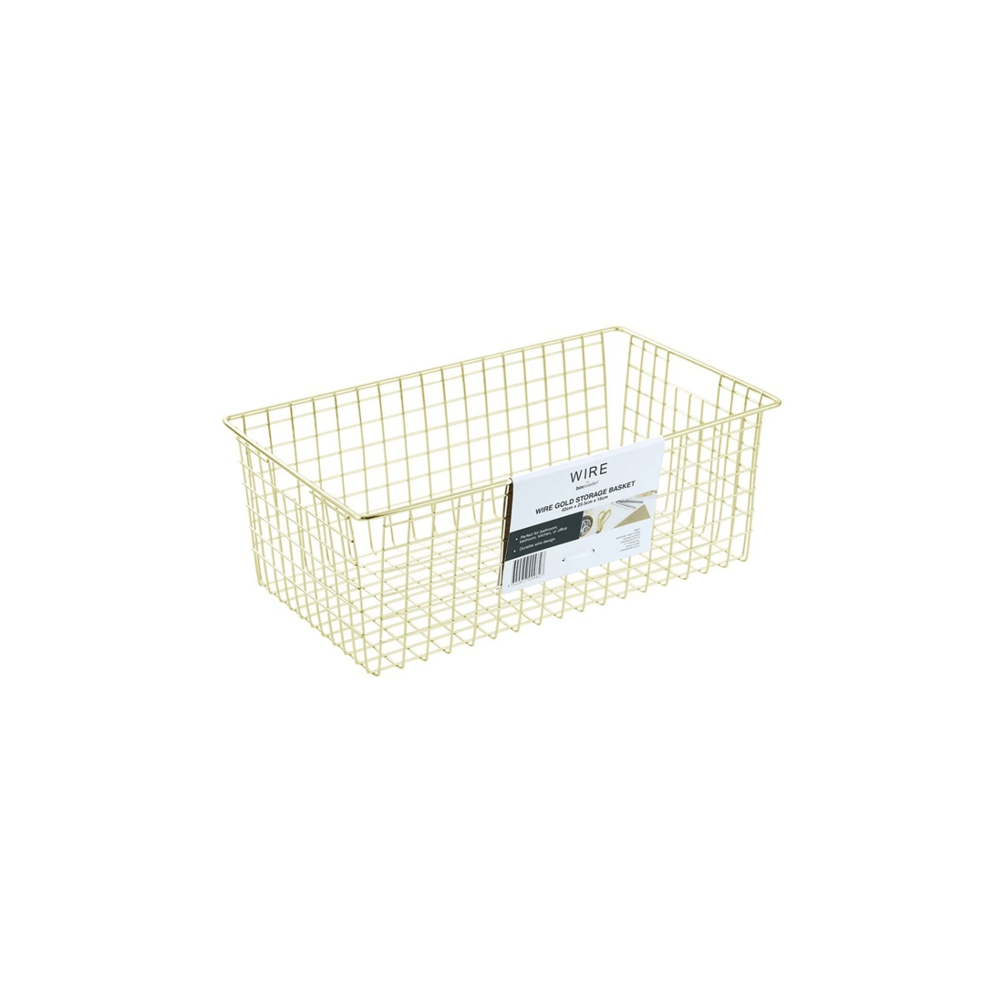 3 Boxsweden 40x15cm Wire Storage Basket Kitchen Bathroom Organiser Container
 - Gold, 3 of 4
