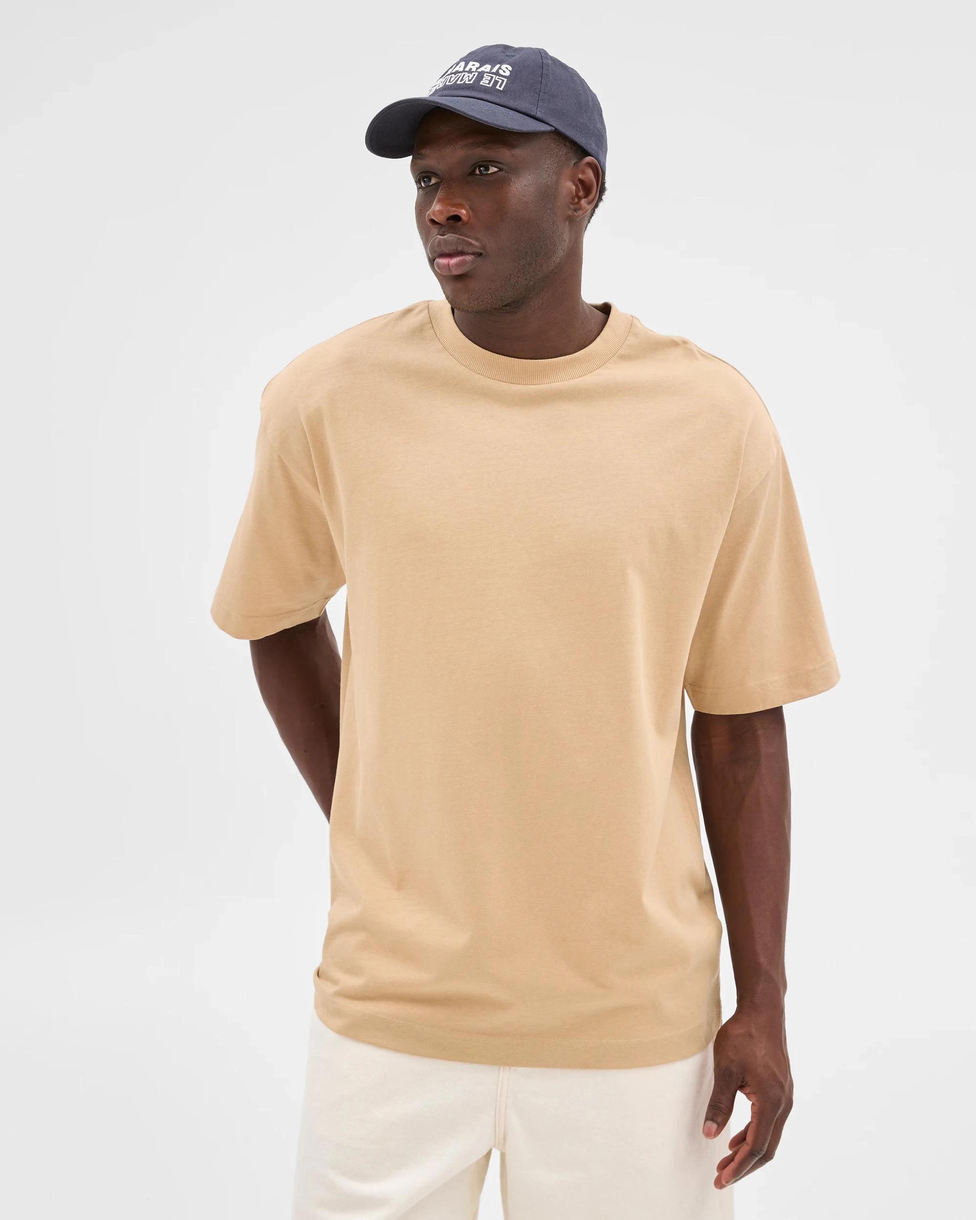 1 Commons Australian Cotton Oversized Heavy Core T-Shirt STONE, 1 of 9