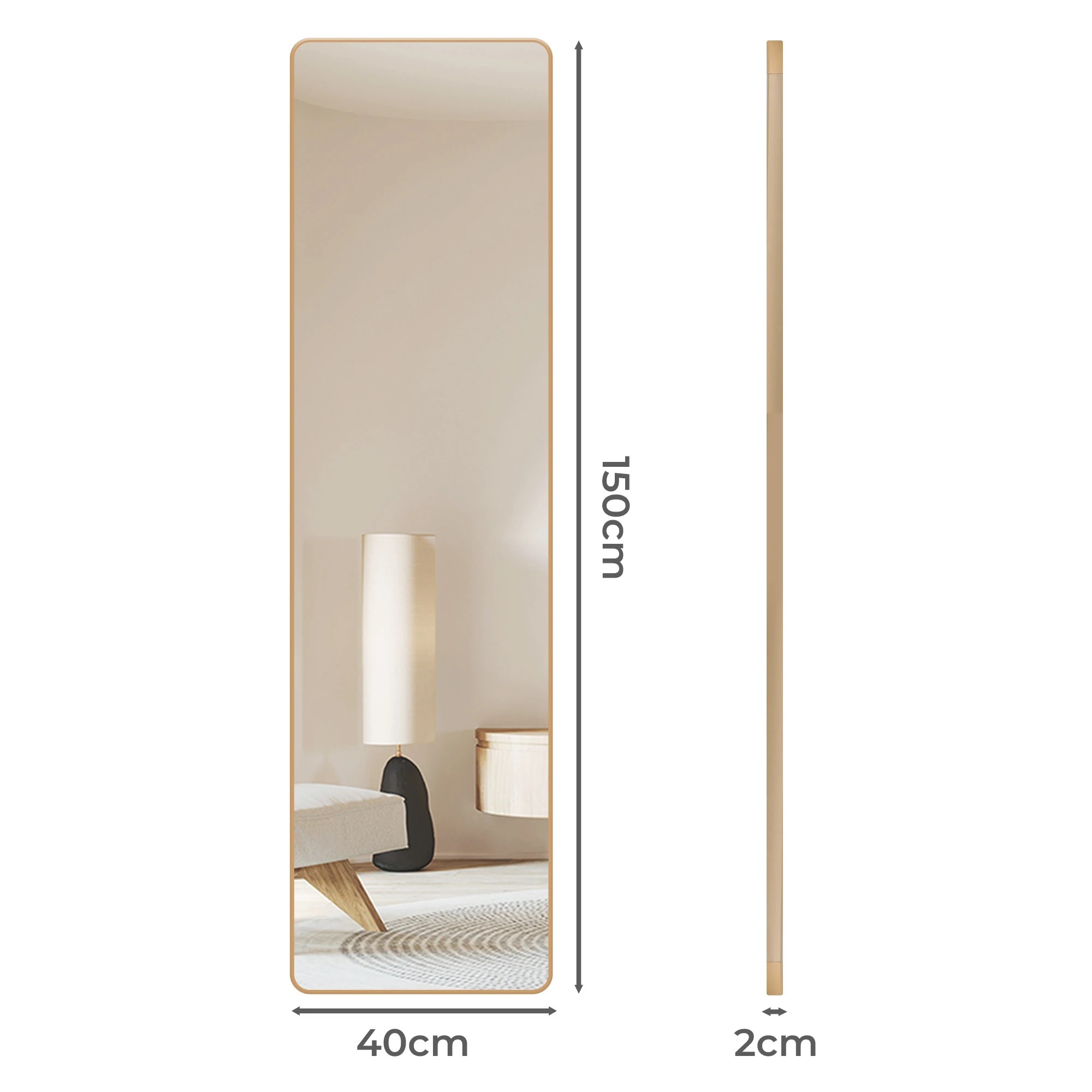 3 Yezi 150X40cm Full Length Mirror Wall Mounted, 3 of 8