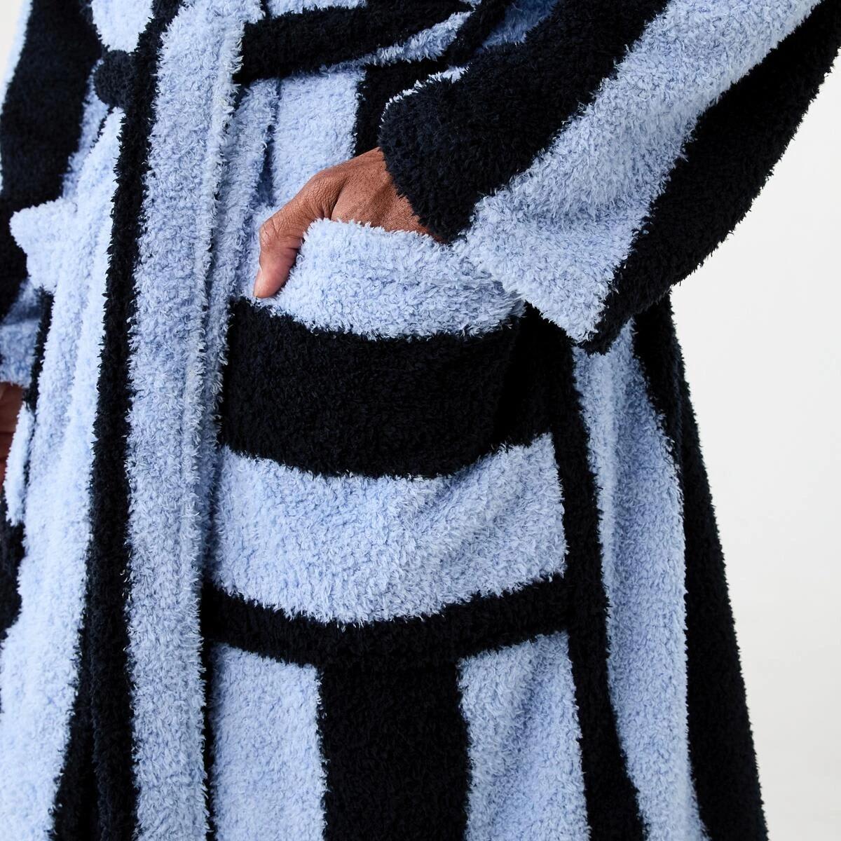 8 Cosy Fleece Gown Thk Stripe, 8 of 8
